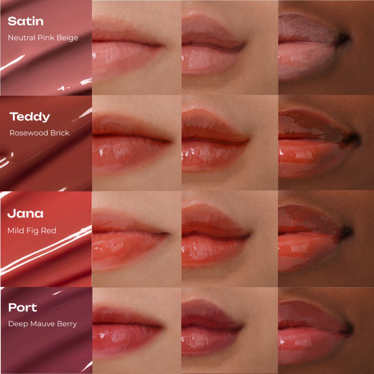 PDRN Tinted Lip Serum – High Gloss Ultra Hydrating Natural Glow, Non-Sticky Volumizing Color Glaze with Long-Lasting Shine, Nourishing Moisturizing Repair for Chapped Lips (0.34 oz) (bikini)