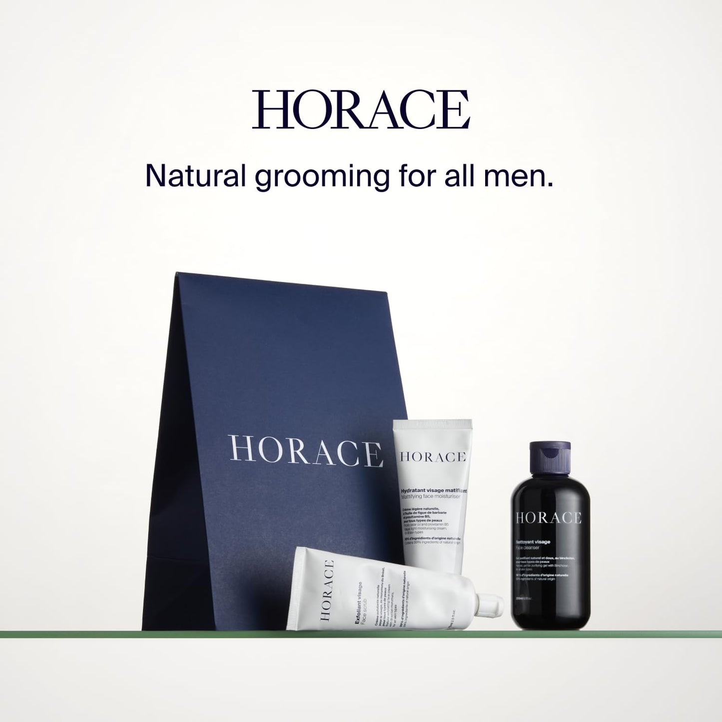HORACE Rich Face Moisturizer for Men - Hydrating Cream with Organic Prickly Pear Oil and Shea Butter - Moisturising Skincare for All Skin Types - Unscented, 2.5 fl.oz