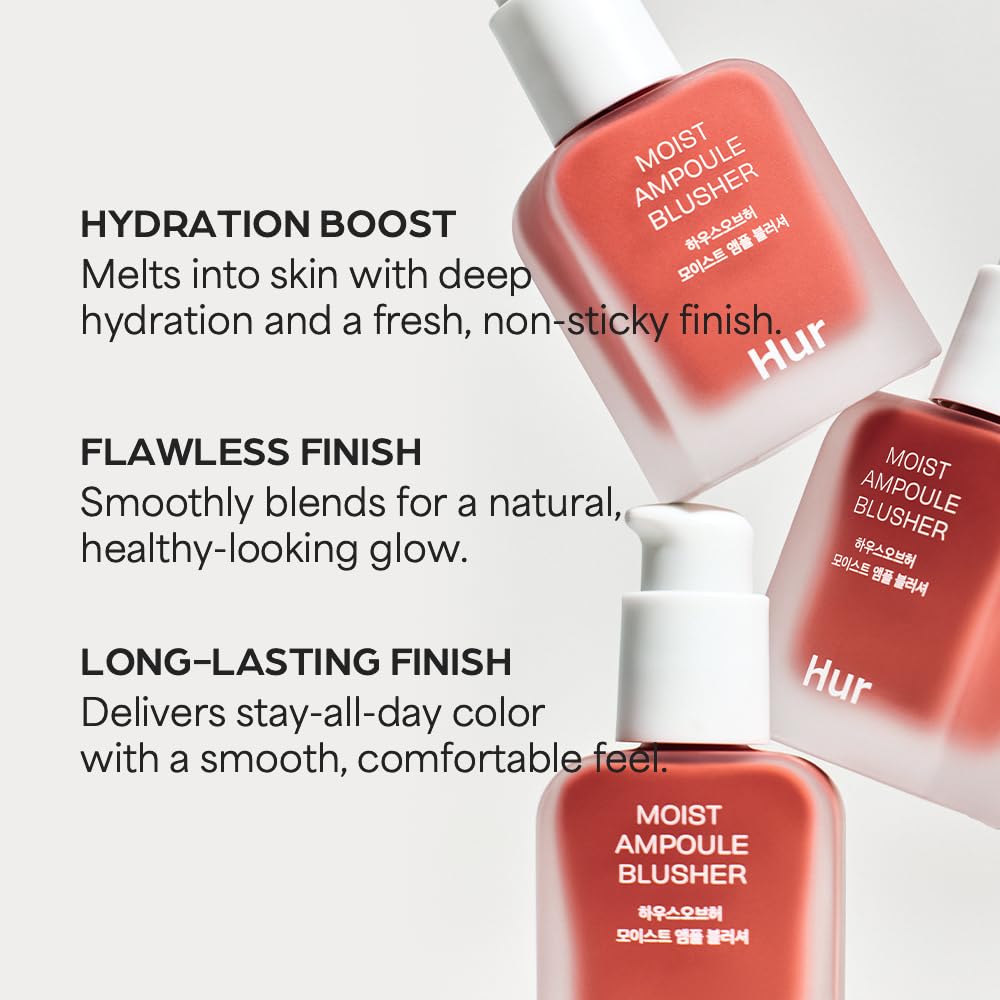 Moist Ampoule Blusher with 50% Moisture Essence | Hydrating & Long-Lasting Blush | 0.68fl.oz (9 Shades) (Cherry Blossom)