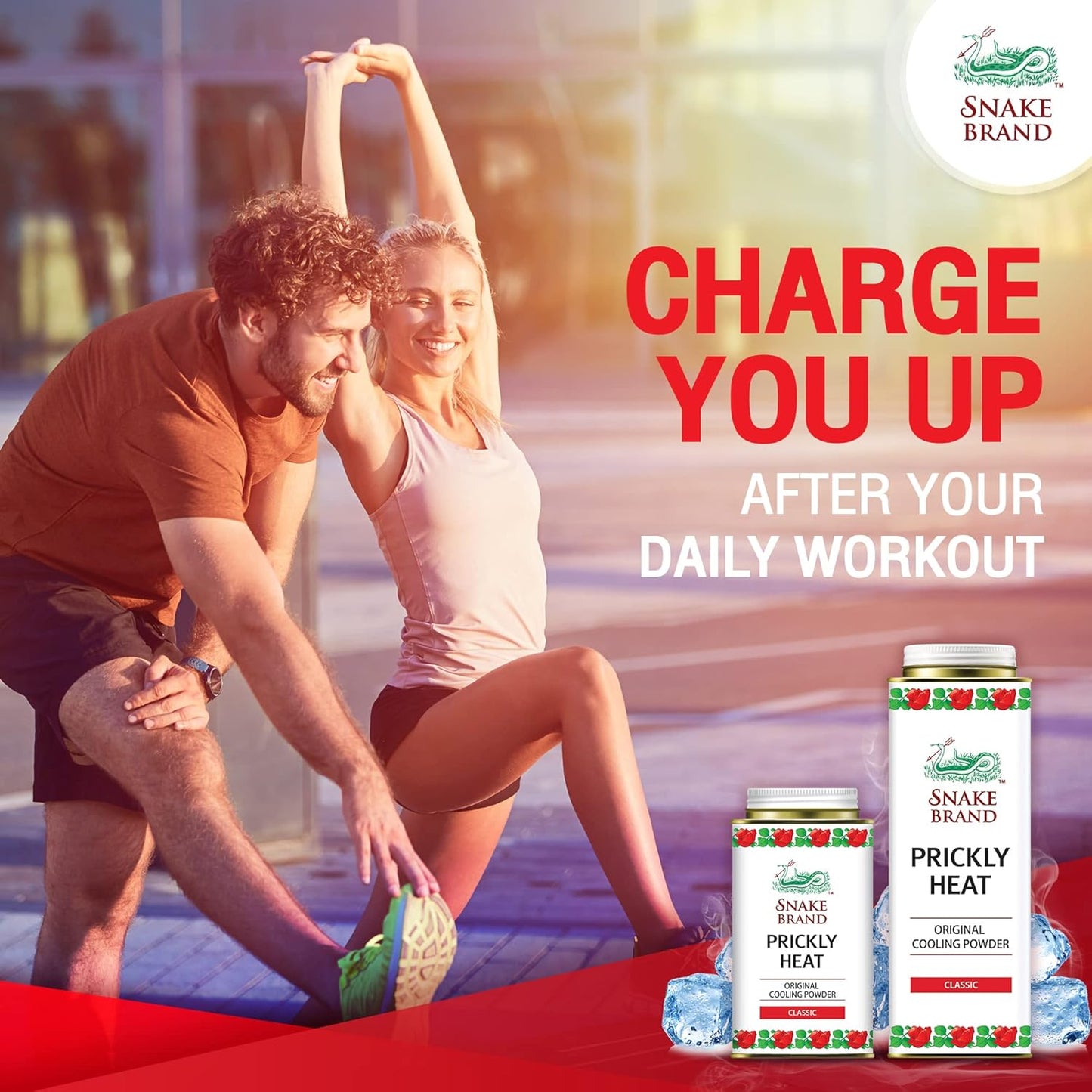 Snake Brand Prickly Heat Cooling Powder for Everyday Use - Anti-Chafing, Heat Rash Relief, Classic Original Scent (9.9 Oz / 280g)