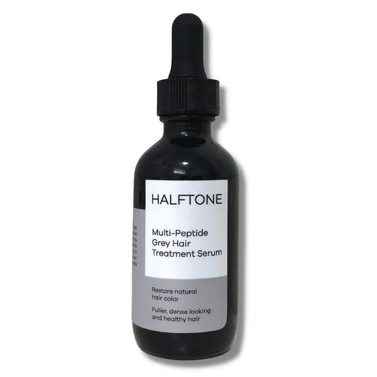 HALFTONE Multi-Peptide Grey Hair Treatment Serum | With Silverfree, Greyverse, Capixyl Peptides | Anti Grey Hair Regrowth, Recover Natural Color Pigment, Scalp Health | Vegan, Scent-Free, Oil-Free