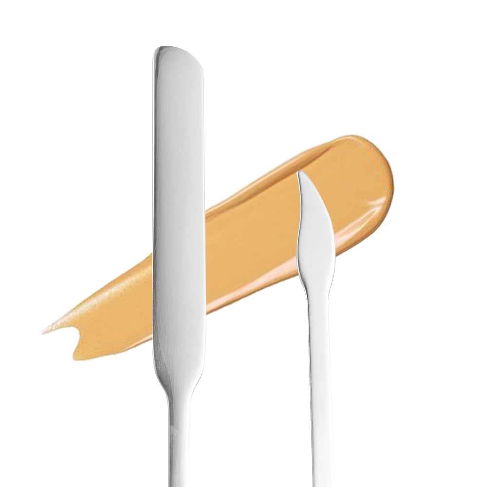3pcs Cosmetic Mixing Makeup Spatula Nail Art Palette,Spoon Stainless Steel Spatula Face Brush Stirring Embossing Stick Makeup Brushes Cosmetic Tools Nail Polish Mix Stick