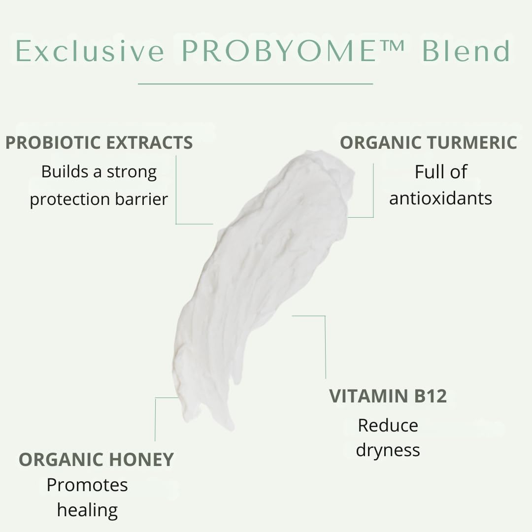 Yobee Body & Face Cream for Dry, Itchy Skin | Probiotics, Honey, Turmeric, Vitamin B12, Ceramides, Shea Butter | Fragrance Free | For Kids & Adults | Doctor Formulated | Soothe Eczema