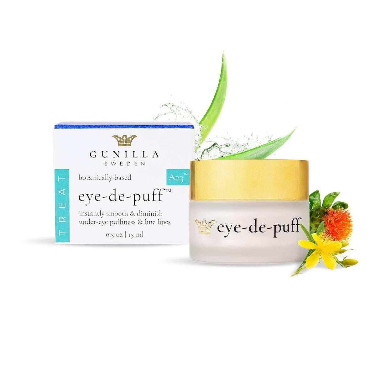 GUNILLA Anti-Aging Eye Cream Eye-de-puff A23 Concentrated with 23 Actives & Botanicals Hydrate & Help Reduce Fine Lines, Puffiness & Dark Circles, Natural, Peptides, Vegan - 5 oz