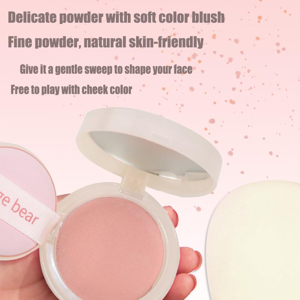 Silky Matte Blush,Blush Powder for Cheeks,Long-Lasting, Natural Look, Powder Blush Palette, Complements All Skin Tones