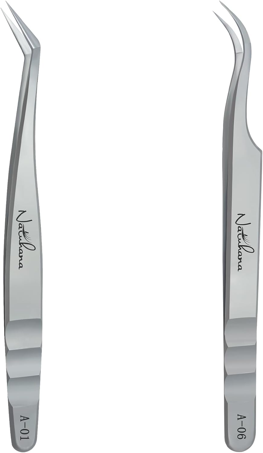 High Precision Lash Tweezers for Individual and Volume Eyelash Extensions Premium Stainless Steel Curved Fiber Tip Professional Isolation Tweezer