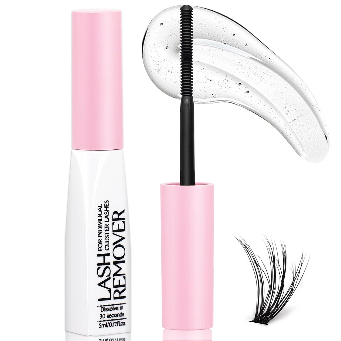 Deep Cleansing Cluster Lash Remover, Eyelash Glue Remover for Individual False Lashes, 15s Fast Removal, Safe Ingredients, Cruelty-Free, 0.17 fl oz