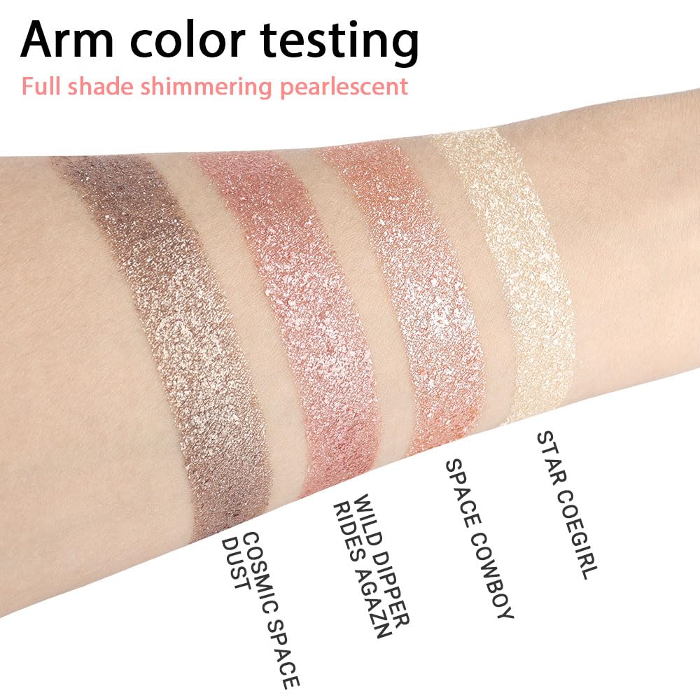 4 Colors Highlight Pink-Purple Eyeshadow Palette, SHANY Cosmetics Shimmer Eyeshadow Palette, Cruelty-Free and Vegan Formula, Glitter Shimmer Eyeshadow for Professional Makeup