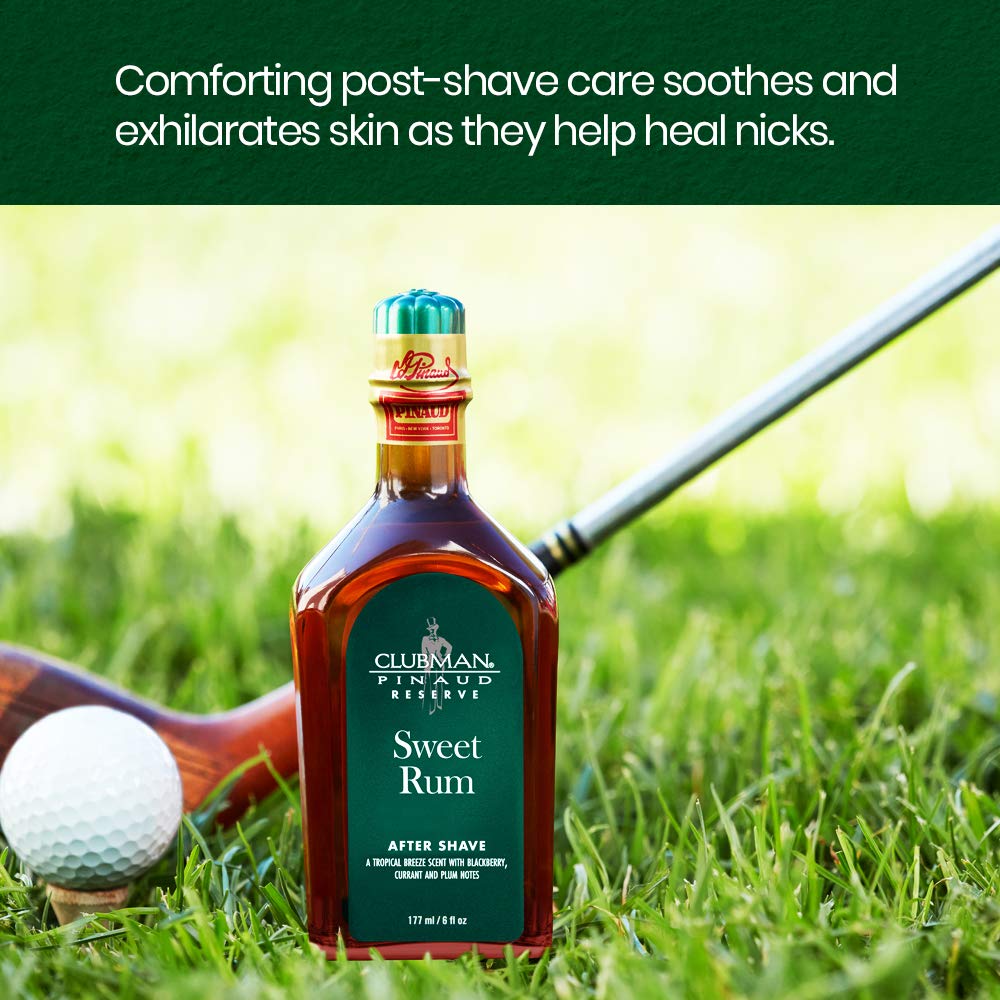 Clubman Reserve Sweet Rum After Shave Lotion for Men – Refreshing Scent After Shave Splash, Soothing Aftershave Care, 6 oz