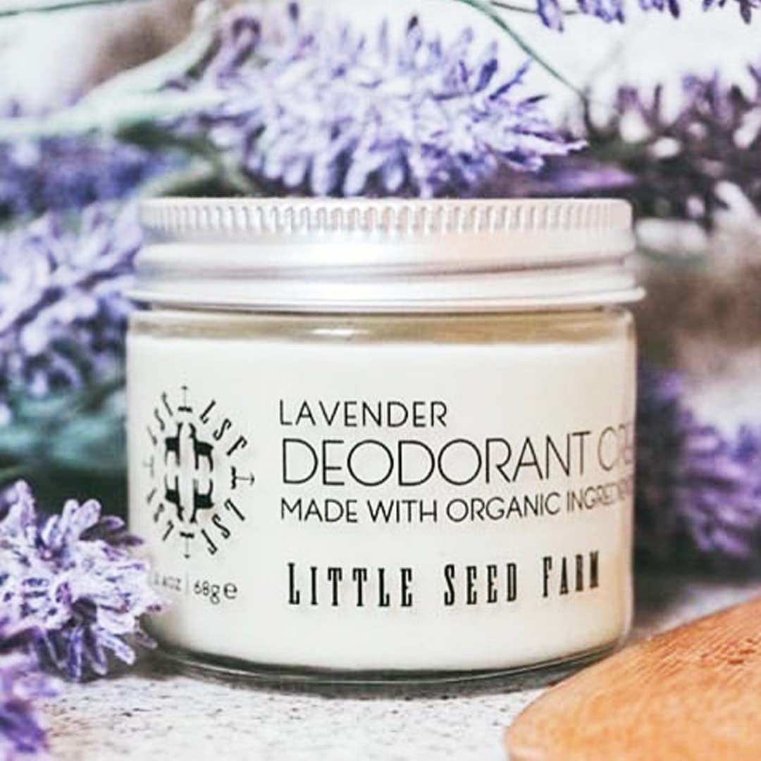 Little Seed Farm All Natural Deodorant Cream, Aluminum Free Deodorant for Women or Men, 2.4 Ounce - Lavender