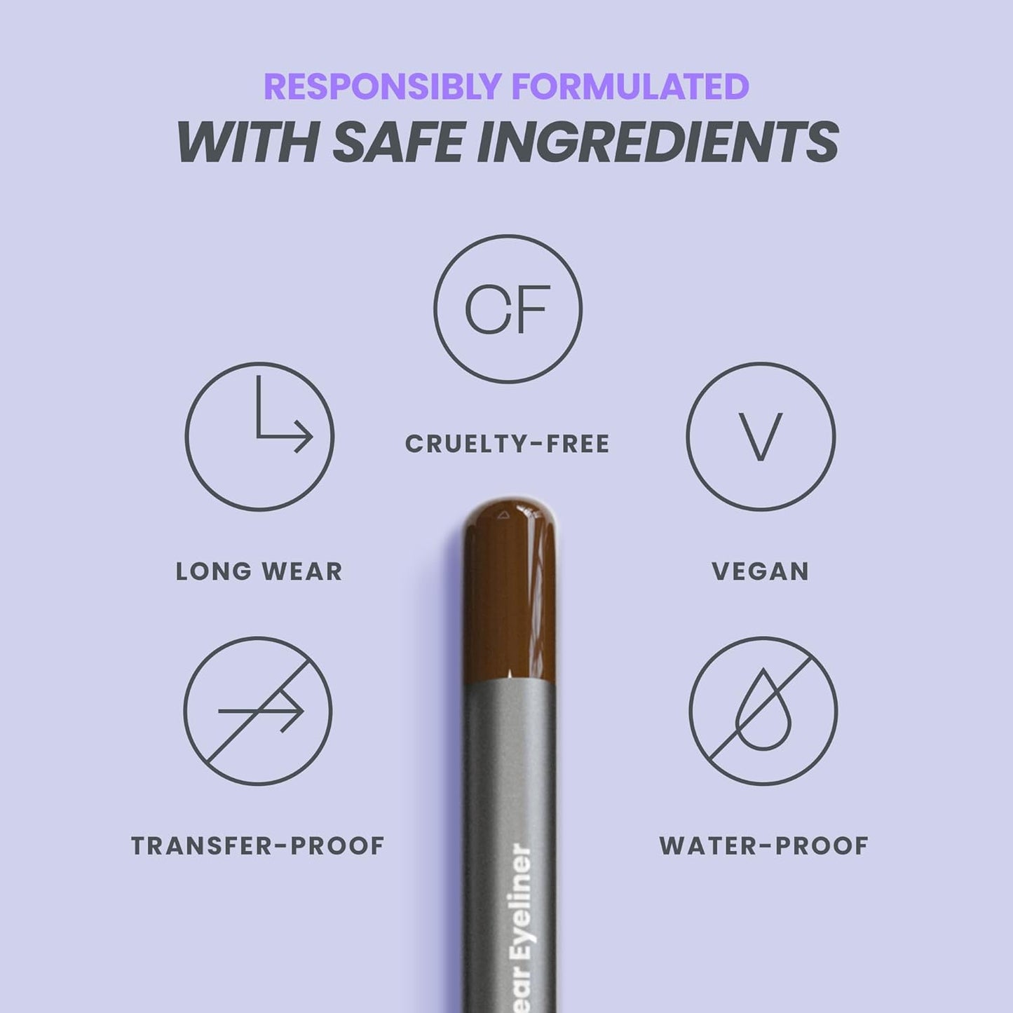 Wonderskin Eyeliner Pencil, 1440 Longwear Brown Eyeliner Pencil - Waterproof, Sharpenable & Smudge Proof