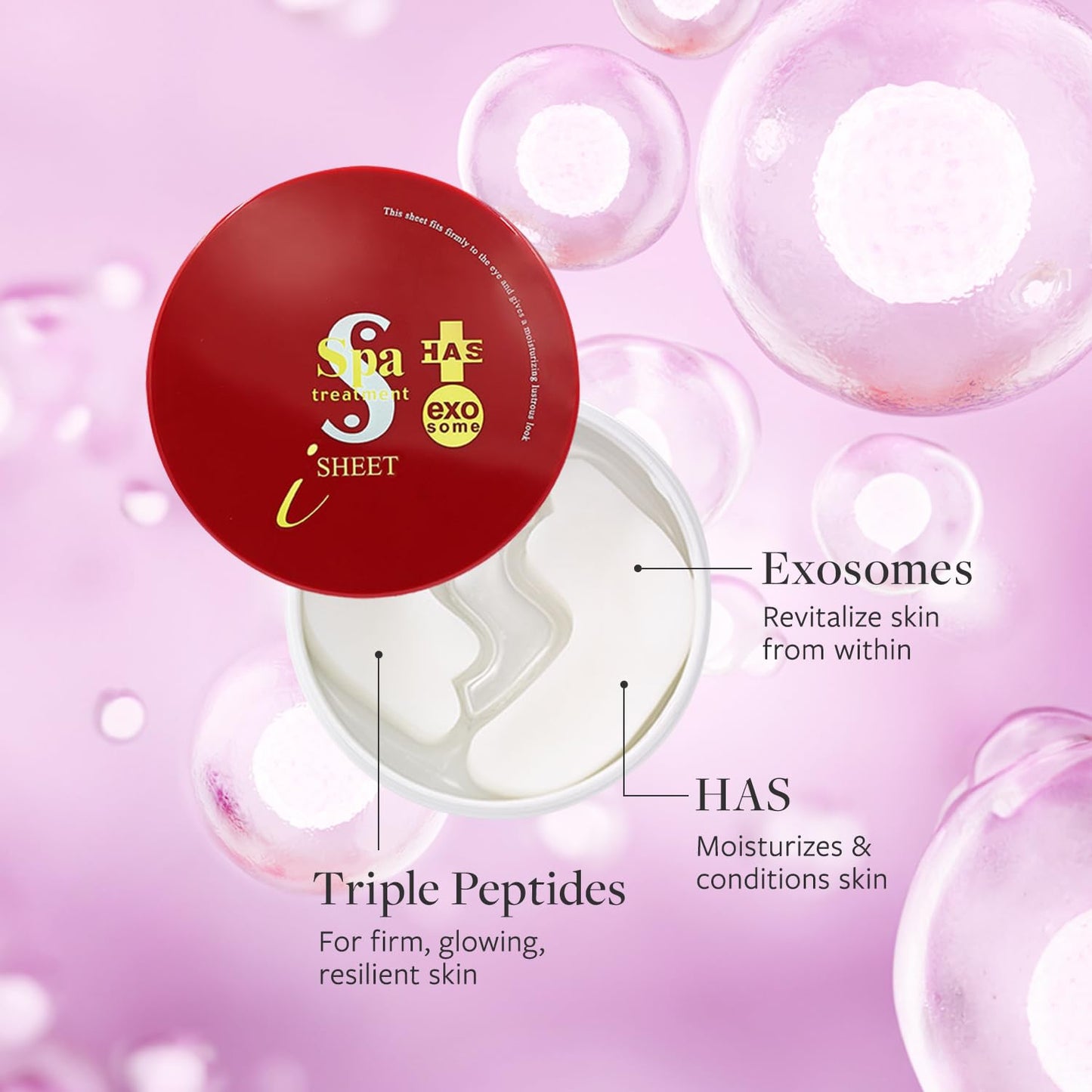 Spa Treatment HAS Stretch iSheet exo Japanese, Under Eye Patches for Puffy Eyes and Dark Circles, Eye Mask, Under Eye Masks, Wrinkles, Eyebag, Eye Masks for Dark Circles and Puffiness (30 Pairs)