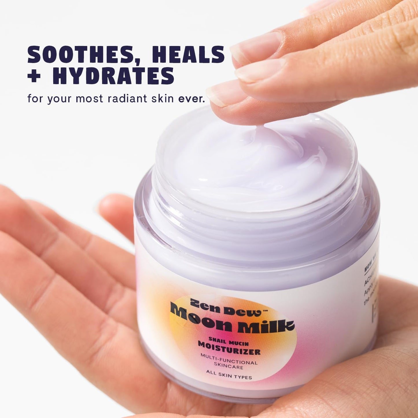 Moon Milk Snail Mucin Moisturizer Gel Cream 3.52 Oz - Blue Light Skin Defense - Korean Snail Mucin Serum Cream that Replenishes Moisture & Leaves Skin Brighter, Plumper, Soothed & Smooth - 2 Pack