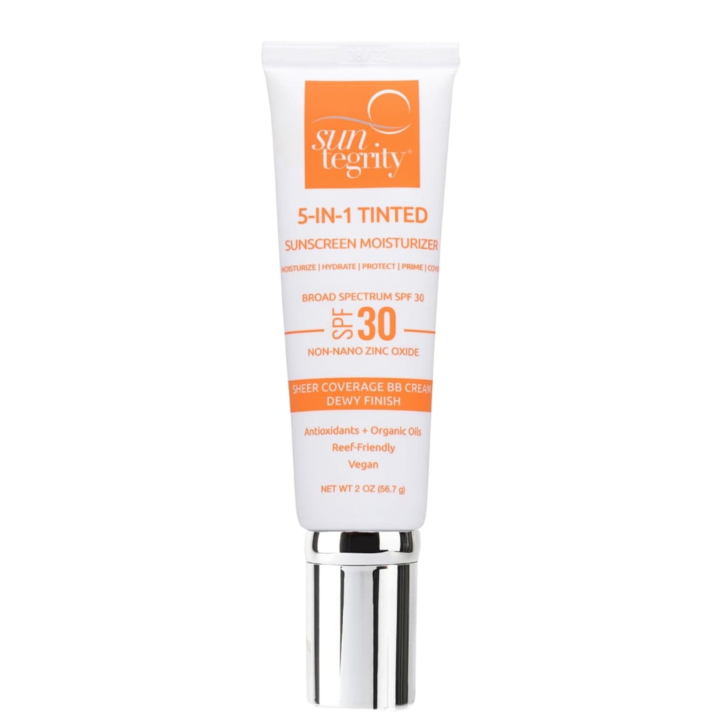Suntegrity Tinted 5 in 1 Mineral Sunscreen for Face (SPF 30-2 oz) - Golden Light | BB Cream Moisturizer with Physical UVA/UVB Broad Spectrum Protection | Safe for Sensitive Skin