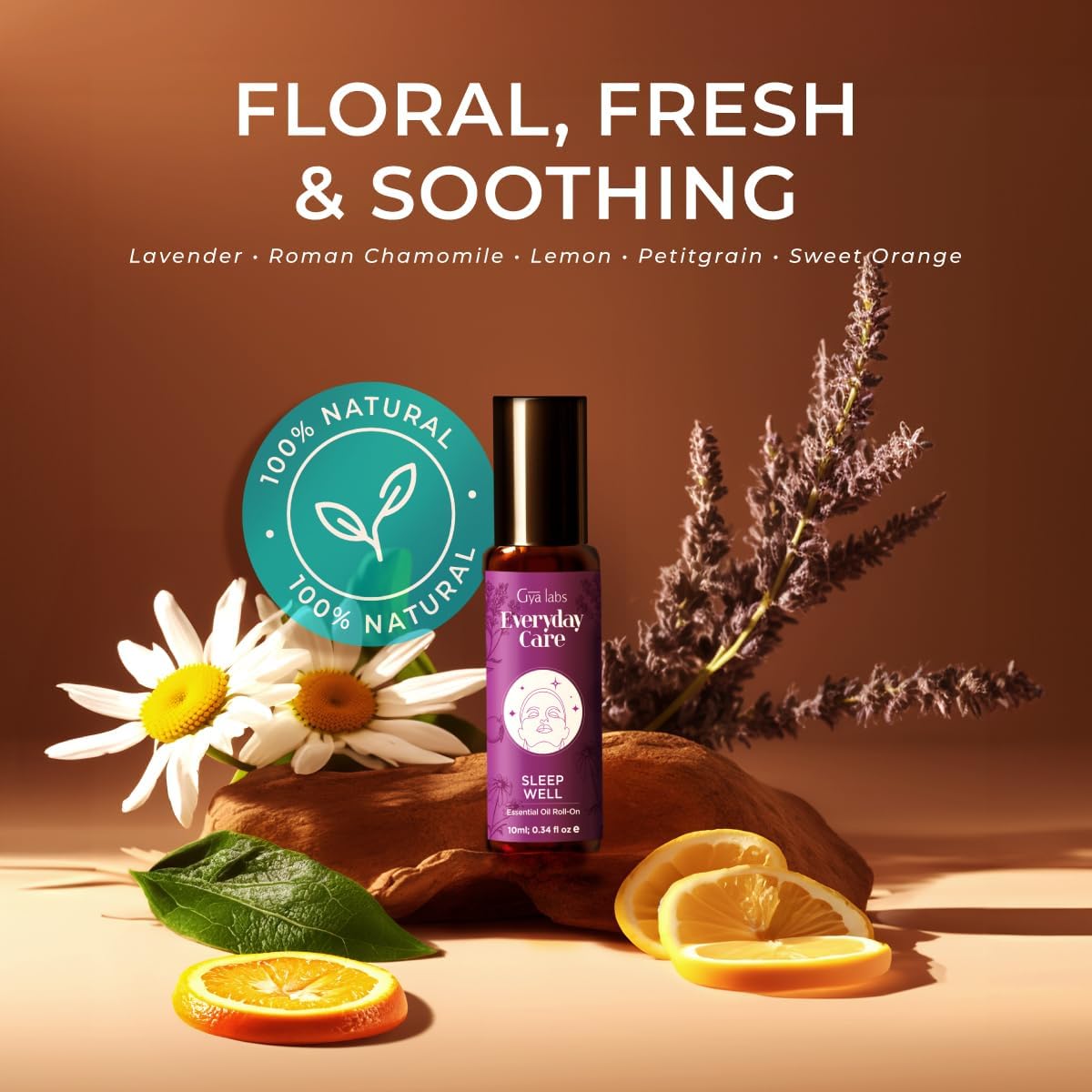 Gya Labs Sleep Well Essential Oil Roll on - 100% Pure Natural Aromatherapy Relax Oil for Women - Blend with Calming Chamomile & Relaxing Lavender for Better Rest, Travel Size (0.34 Fl Oz)