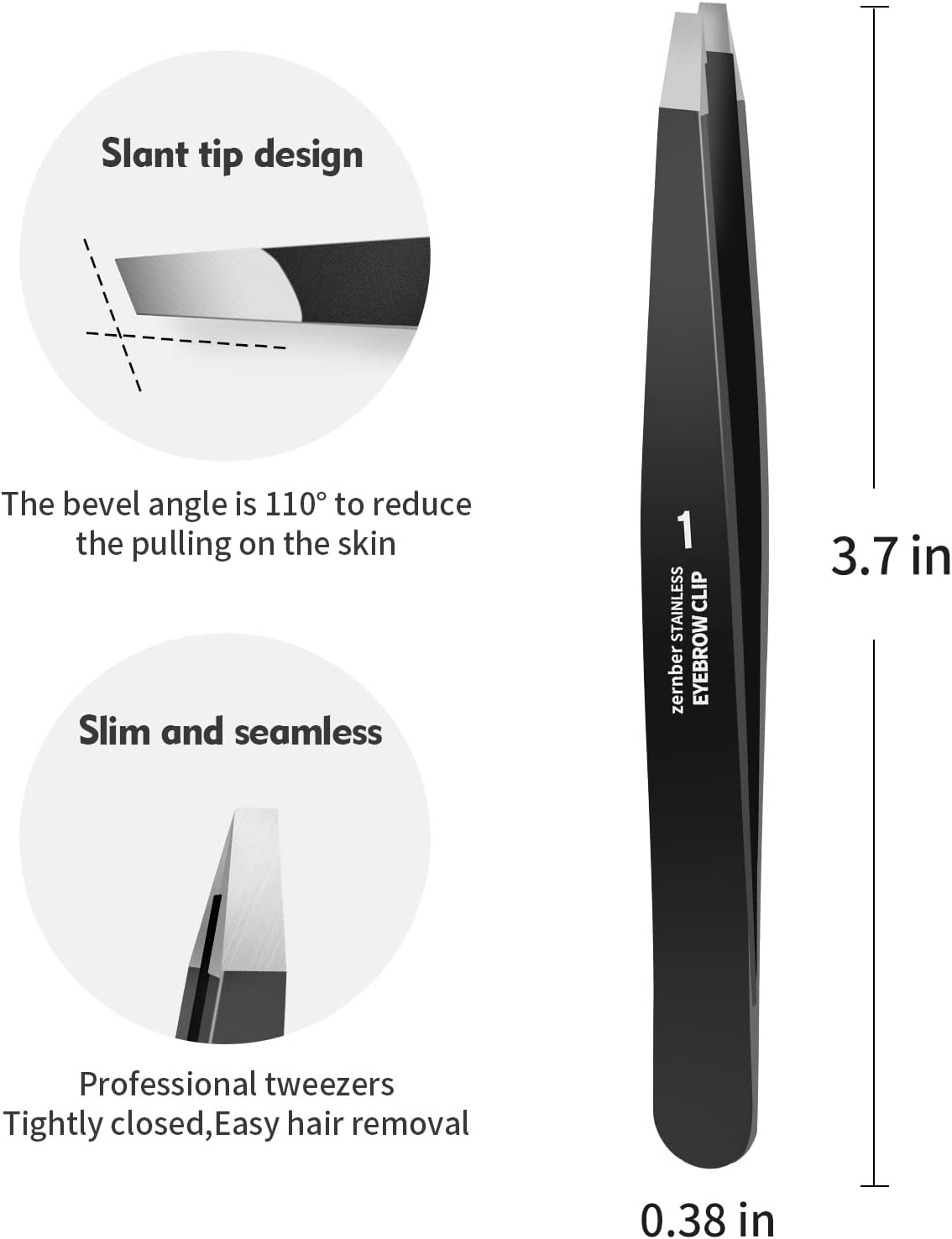 Eyebrow Tweezers for Women ZERNBER Best Precision Tweezers for Men Chin Hair Professional Tweezer for Facial Hair Remover