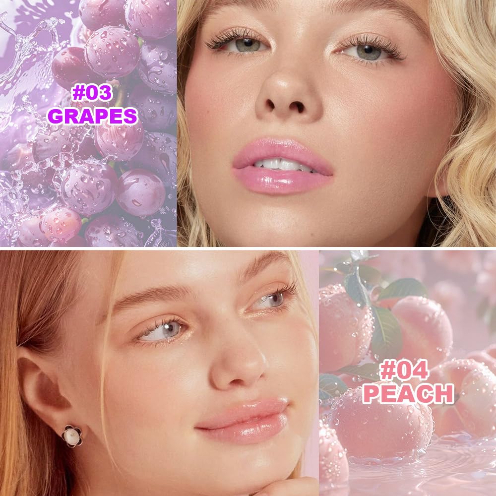 Nourishing Lip Balm for Dry & Chapped Lips, Ideal Lipstick Primer for Women, Deep Moisturization Chapstick, Vegan Tinted Lip Balm, Hydrating, Fall Winter Lip Care, 3#+4#