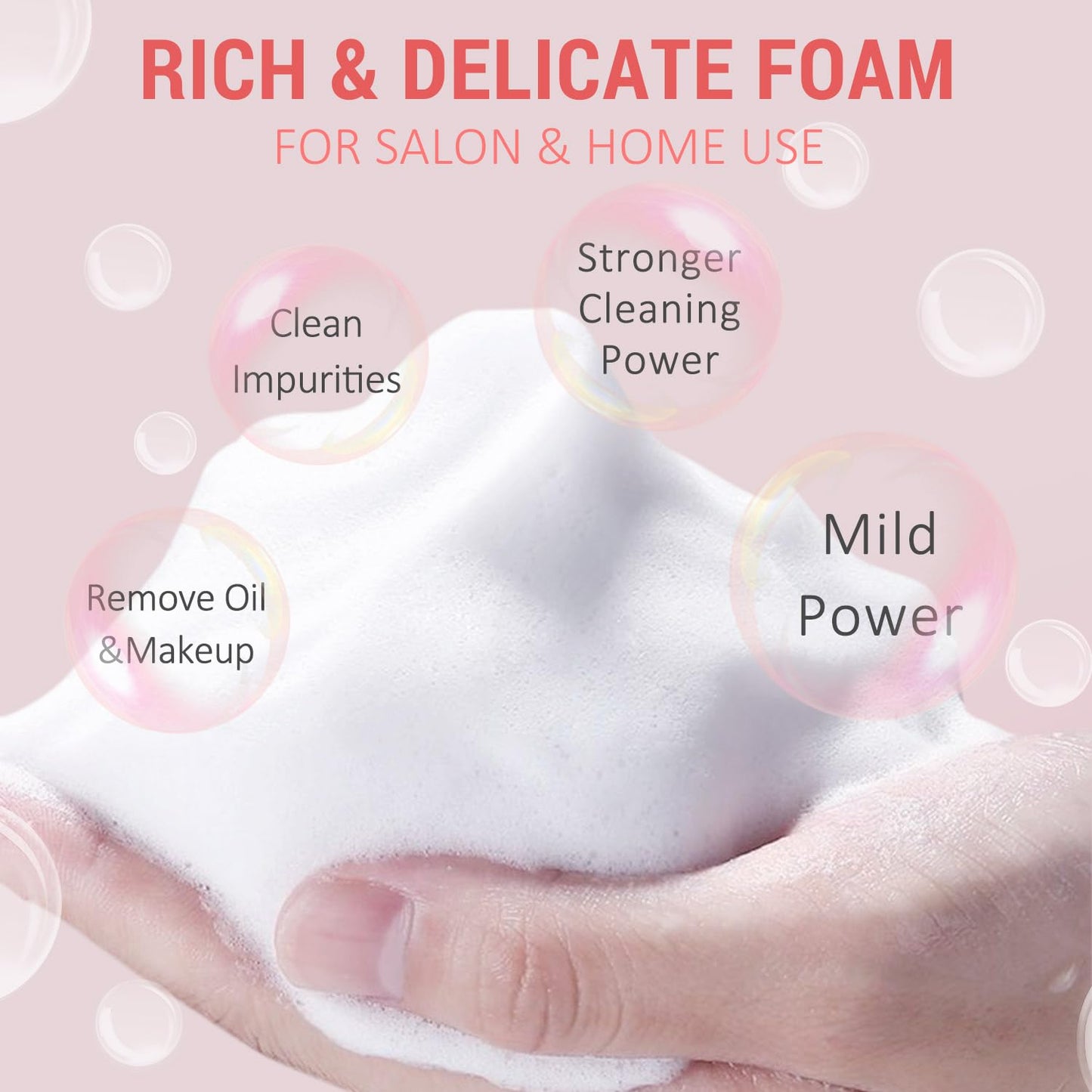 EMEDA Lash Shampoo Kit - 3.38 fl.oz / 100ml Gentle Foam Lash Cleanser, Oil-Free Cleaning for Wash Extension/Natural Eyelash Bath with Rinse Bottle Brush (Strawberries)