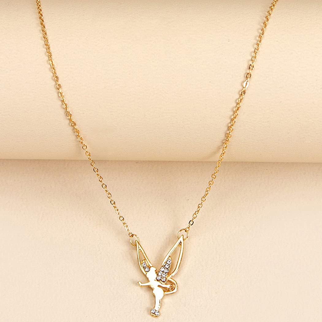 Fairy Pendant Necklace Delicate Gold Angel Necklace Chain Jewelry for Women Girls Gift