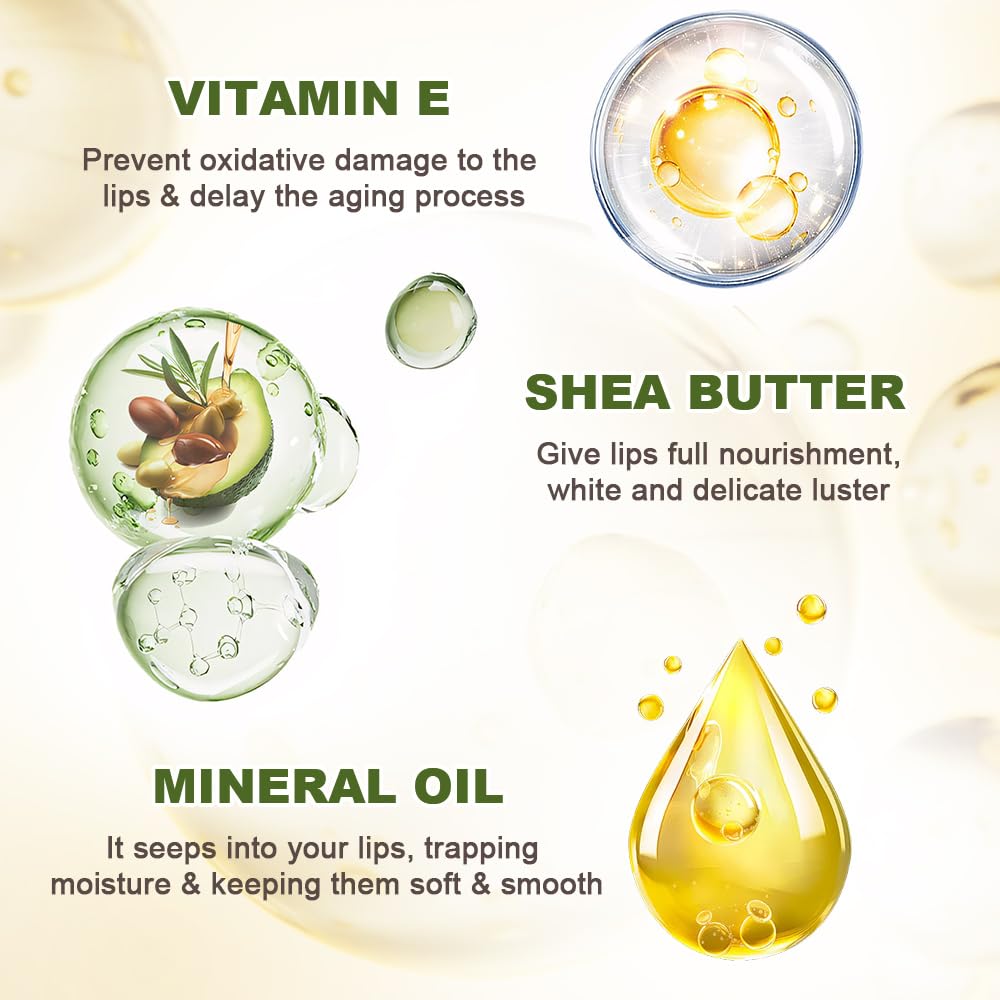 Nourishing Lip Balm for Dry & Chapped Lips, Ideal Lipstick Primer for Women, Deep Moisturization Chapstick, Vegan Tinted Lip Balm, Hydrating, Fall Winter Lip Care, 5#+6#