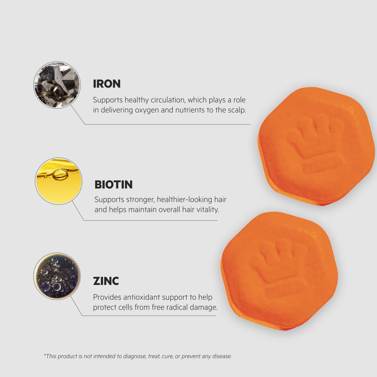 DS Labs Revita Hair Density Support Tablets - Daily Hair Wellness Supplement with Biotin, Zinc, Iron, Vitamin D, Magnesium & Melatonin, for Men & Women, 90 Tablets