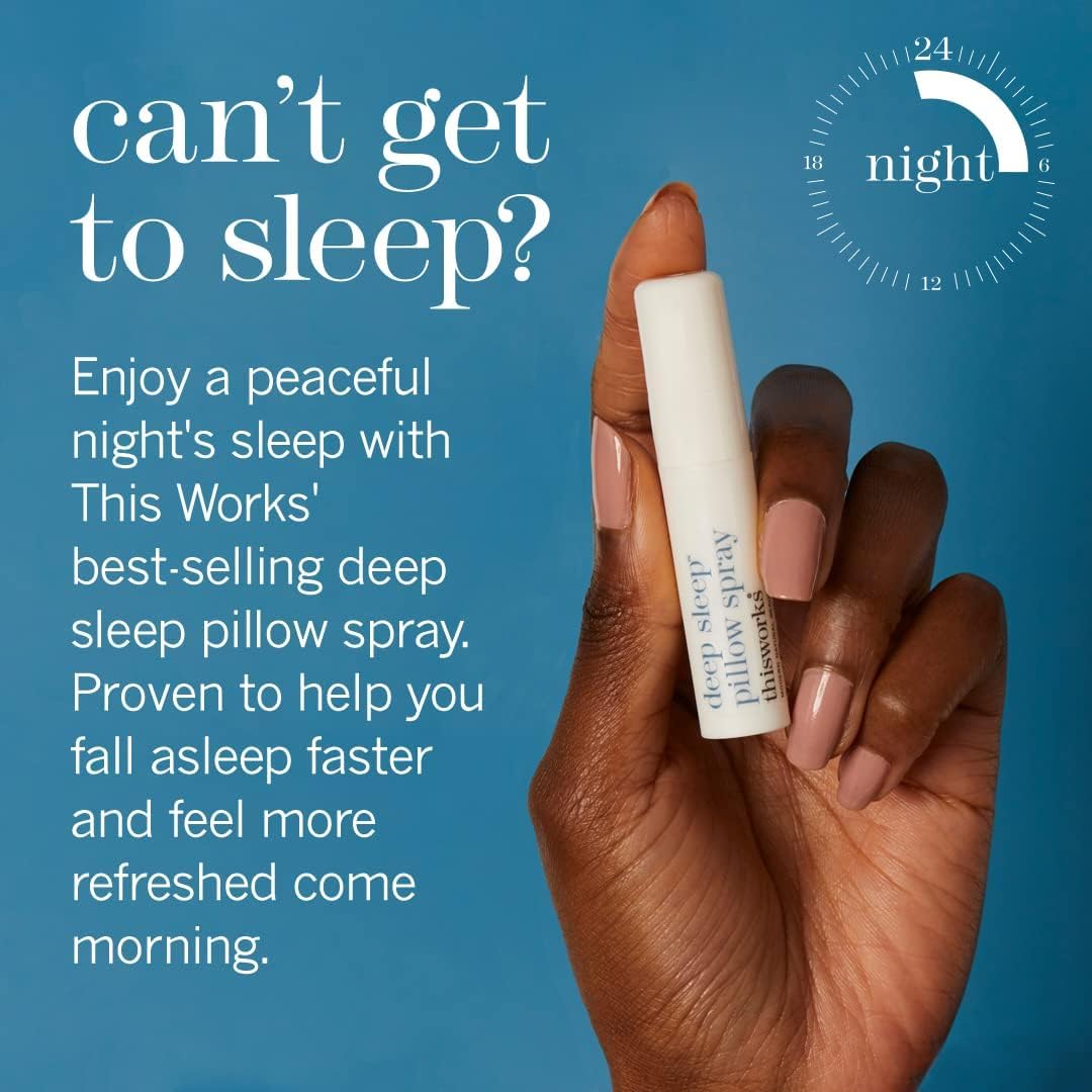 thisworks Choose Sleep Travel Kit, The Deep Sleep Pillow Mini Spray and Aromatherapeutic Roller Ball Infused with Eucalyptus, Frankincense & Lavender Essential Oils, 2x5ml