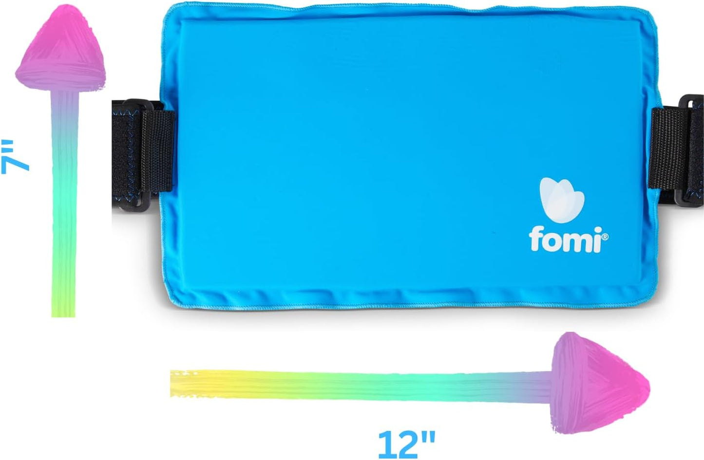 Premium Hot Cold Solid Gel Ice Pack by FOMI Care | Cool Compress for Lower Back, Shoulder, Knee, Stomach | Coccyx, Sciatica, Tailbone Pain Relief | Flexible, Reusable Heating Pad | Adjustable