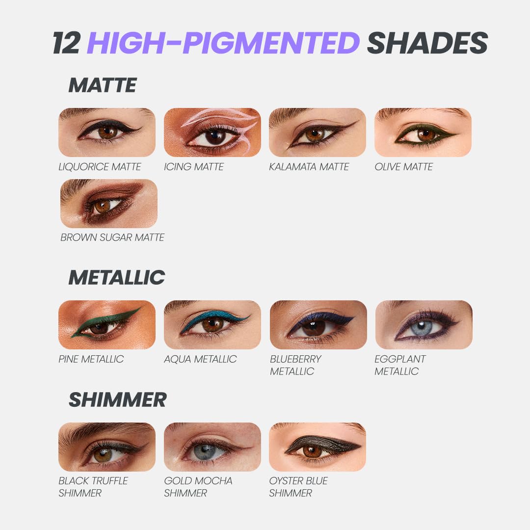 Wonderskin 1440 Longwear Green Eyeliner Pencil with Sharpener - Waterproof, Sharpenable Eyeliner Pencil & Smudge Proof Green Eye Liner Pencils (Olive)