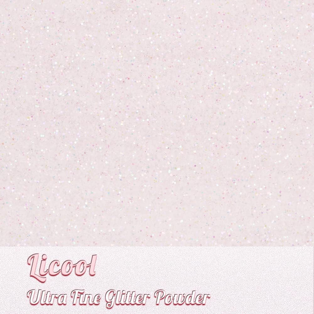 Holographic Fine Glitter, 100g/3.5oz Extra Fine Glitters Powder Packs for Resin, Craft Glitter for Tumblers Candle Slime Making, Festival Body Face Eyeshadow Nail Glitter (Mix White)