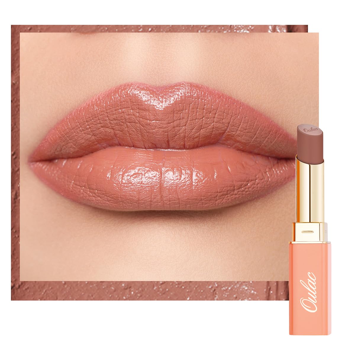 Oulac Color Rich Satin Matte Lipstick – Nude Peach Lipsticks for Women, Long Lasting, Hydrating Lip Color, Non-Drying Velvet Finish, Creamy Texture, Full Coverage, Vegan, SG04