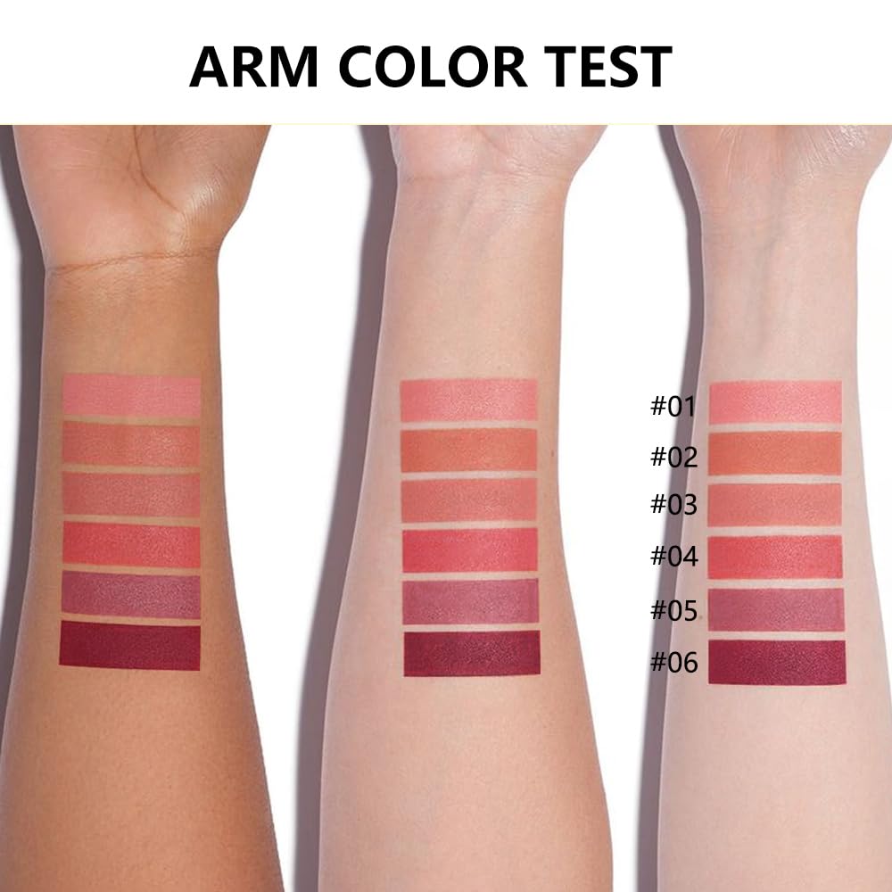 Matte Lipstick Crayon Set for Women, Coral Pink 24 Hour Lipstick Lip Liner Pencil, Neutral Lip Stick Lipliner Long Lasting Waterproof Smudge Proof, Vegan & Cruelty-Free, 02