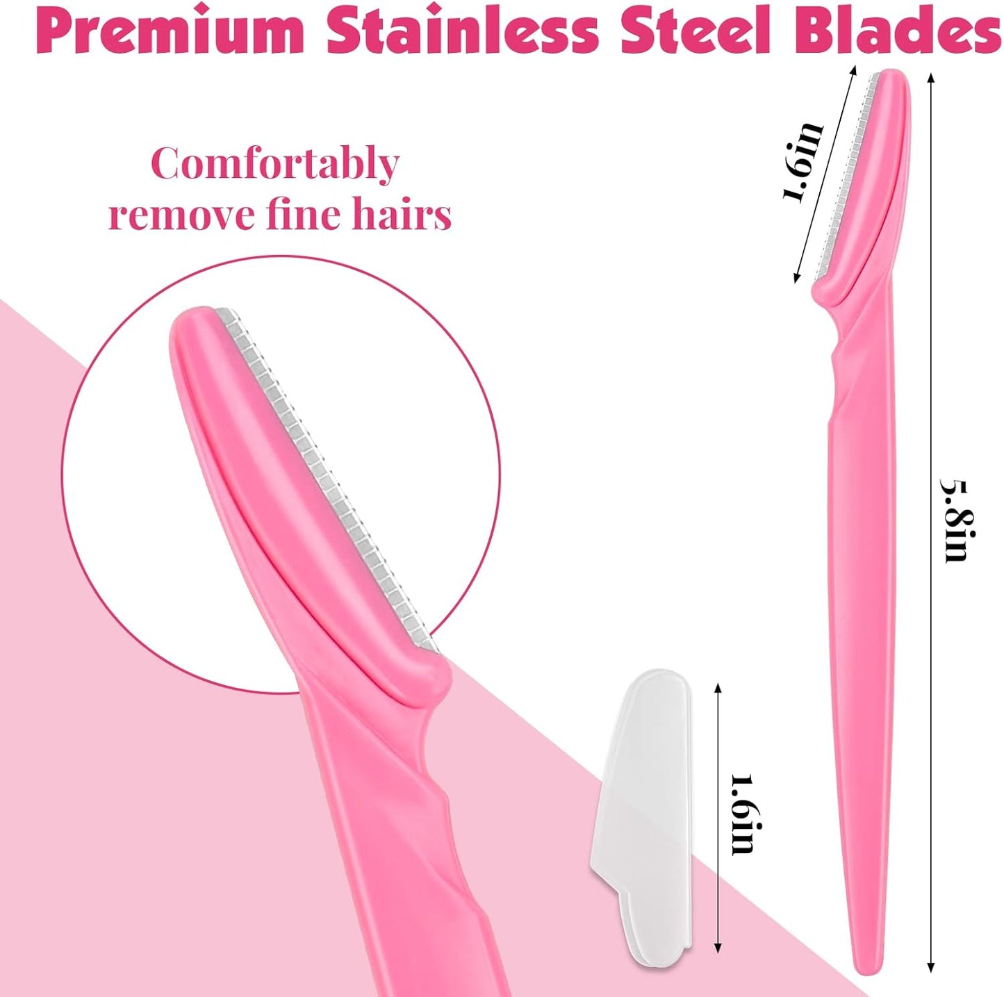 100 Pcs Eyebrow and Face Razors for Women and Men, Multi-Color Facial Shavers with Protective Covers, Safe for Beginners