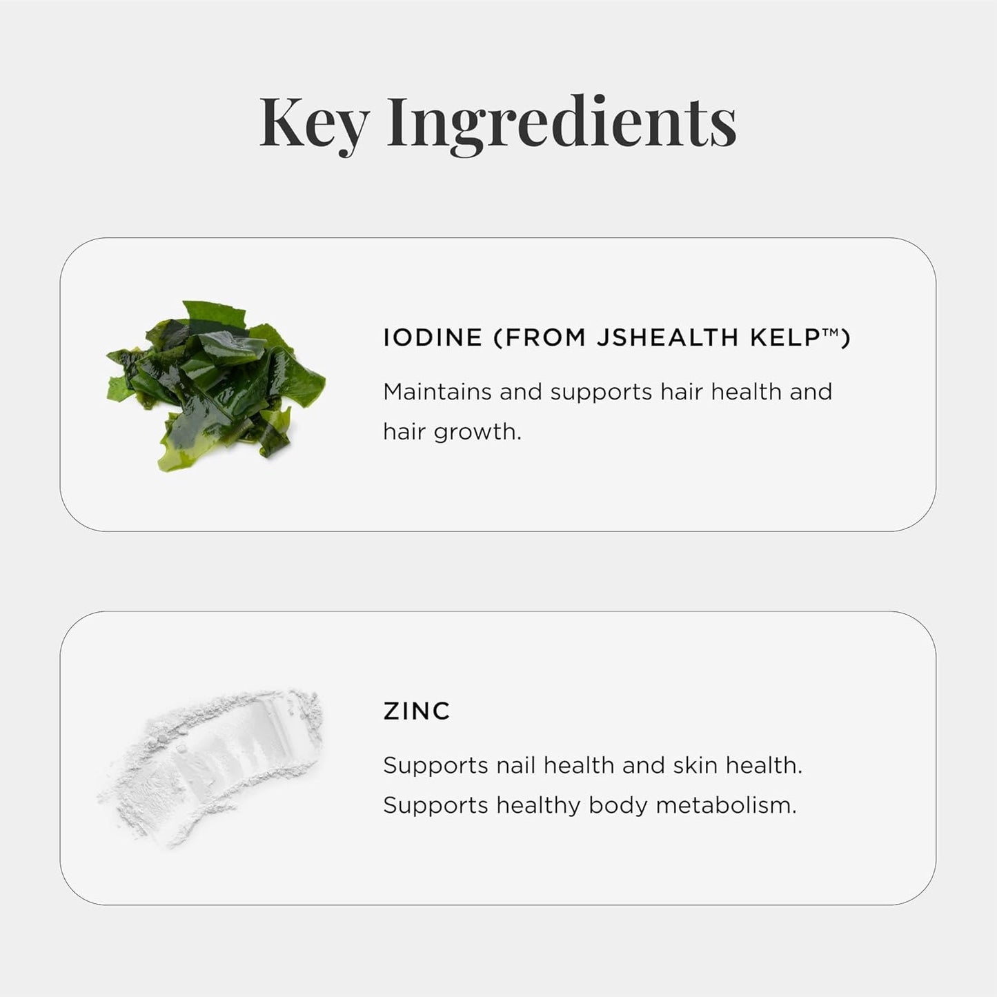 JSHealth Vitamins Hair and Energy Formula - Hair & Scalp Support Supplement with Iodine and Zinc - 30 Capsules