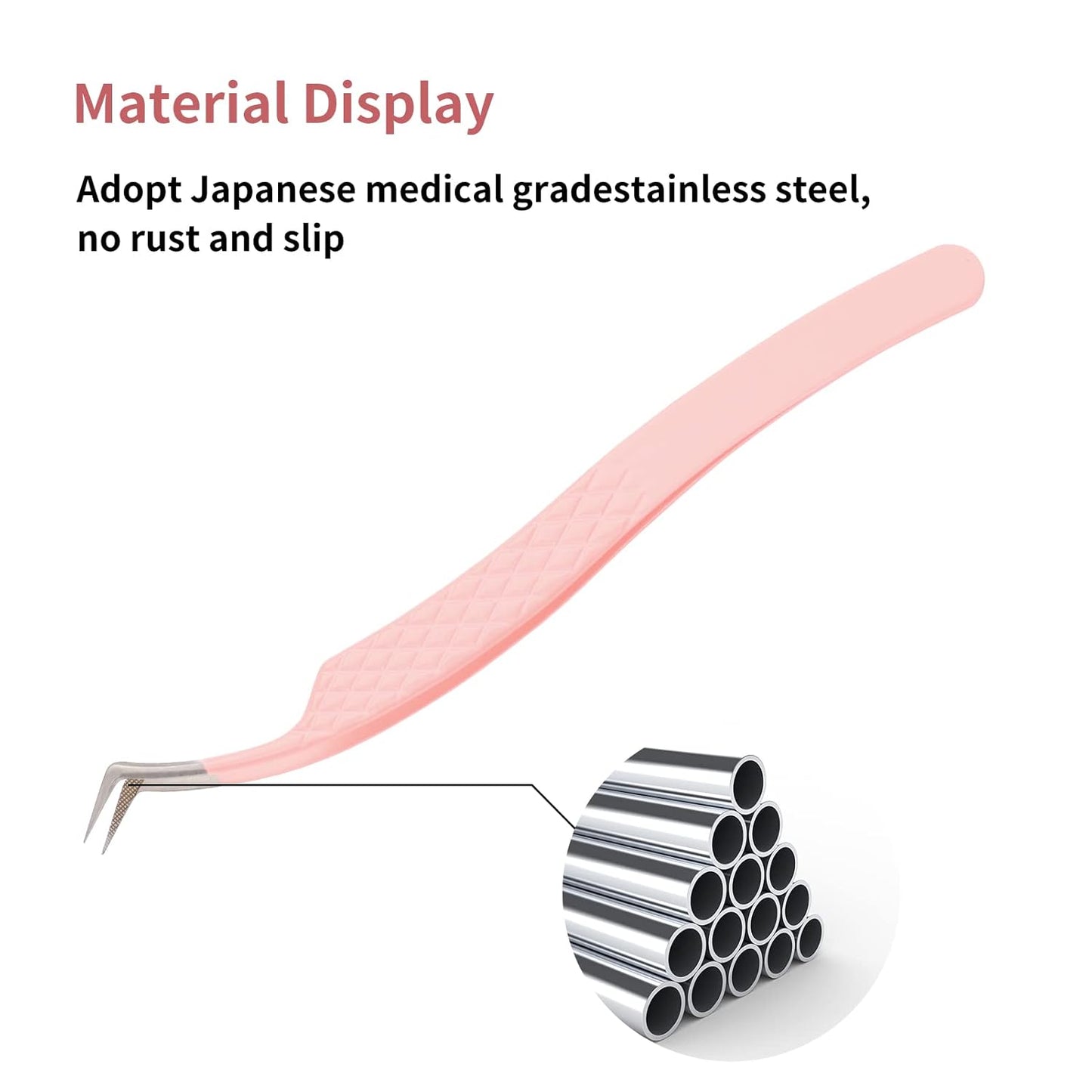 Eyelash Tweezers for Extensions Fiber Tip Lash Tweezers Professional Lash Extension Tweezers for Volume Fans &isolation & Pick up Single Lashes Volume Lash Tweezers Pink