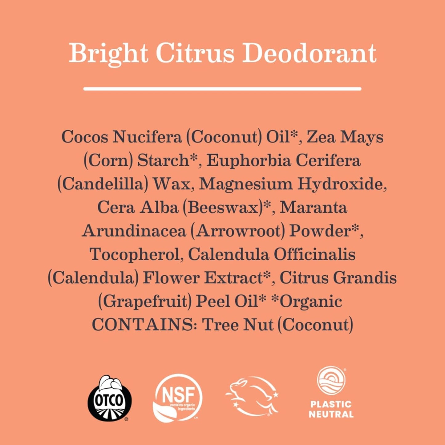 Earth Mama Bright Citrus Deodorant | Safe for Sensitive Skin, Pregnancy and Breastfeeding, Contains Organic Grapefruit and Calendula, No Baking Soda or Aluminum, 2.65-Ounce (2-Pack)