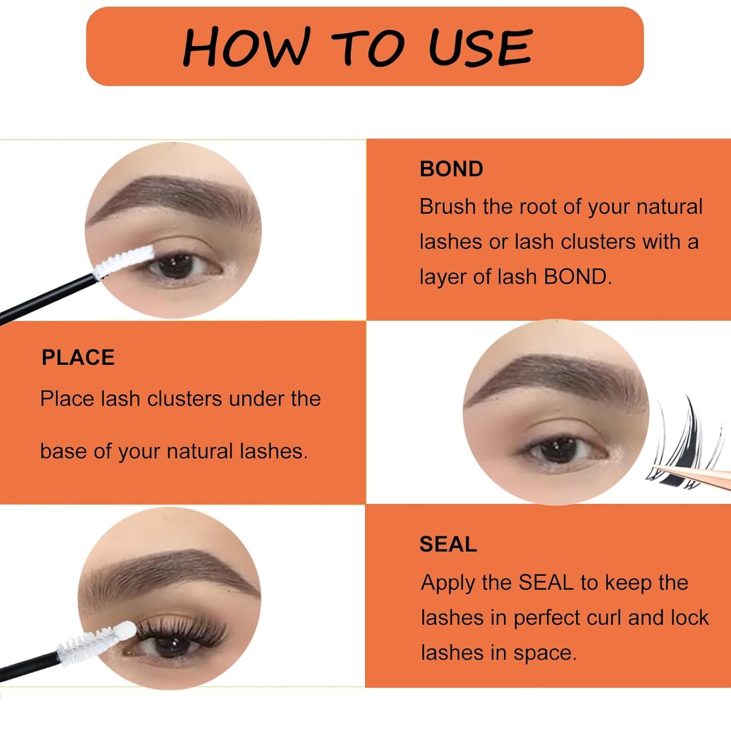 Lash Clusters Kit Eyelash Clusters DIY Lash Extension Kit with Lash Bond and Seal Waterproof Eyelash Tweezers Wet-Look Cluster Eyelash Extensions Kit (Set Fairy/Magic-0.07D-Mix8-14)