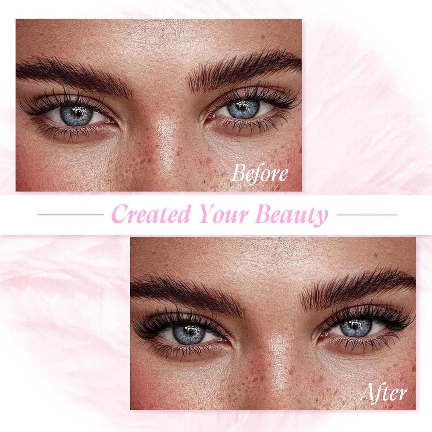 Lash Clusters Individual Lashes Cluster Mixed Tray D Curl Lash Clusters DIY Eyelash Extensions Individual Cluster Lashes Self-application at Home (40D-0.07D,12-18mm)