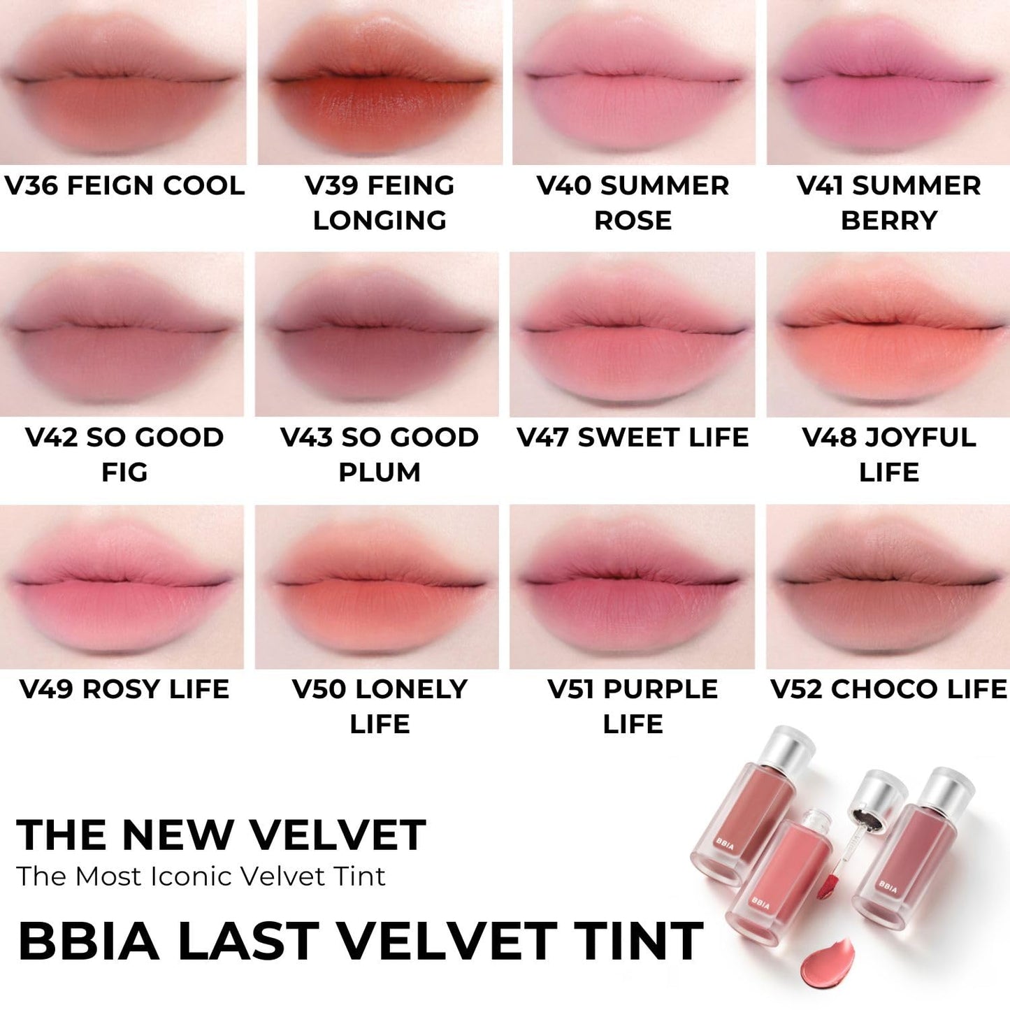 BBIA Last Velvet Tint NEW - Soft Creamy Matte Finish Lip Stain, Blur Effect & Velvety Texture, Long-Lasting, High Pigment, Non-Drying, Vegan, Korean Lip Makeup (V18 MORE CHEERFUL, Pack of 1)