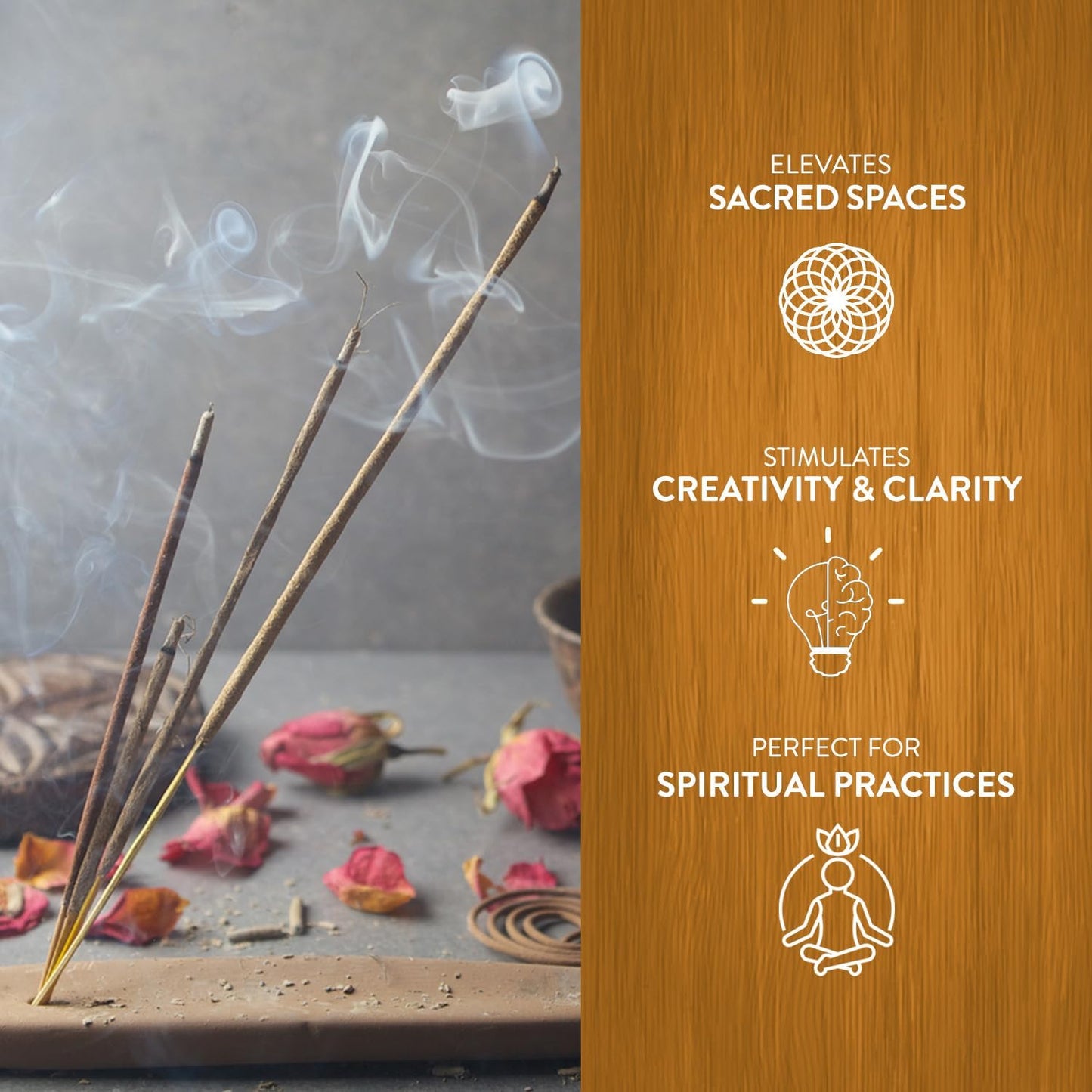 Sacred Elements Palo Santo Incense Sticks – 12 Boxes (100+ Hand-Rolled Sticks) – Indian Masala Incense with Authentic Peruvian Wood – for Meditation, Cleansing & Energy Protection.