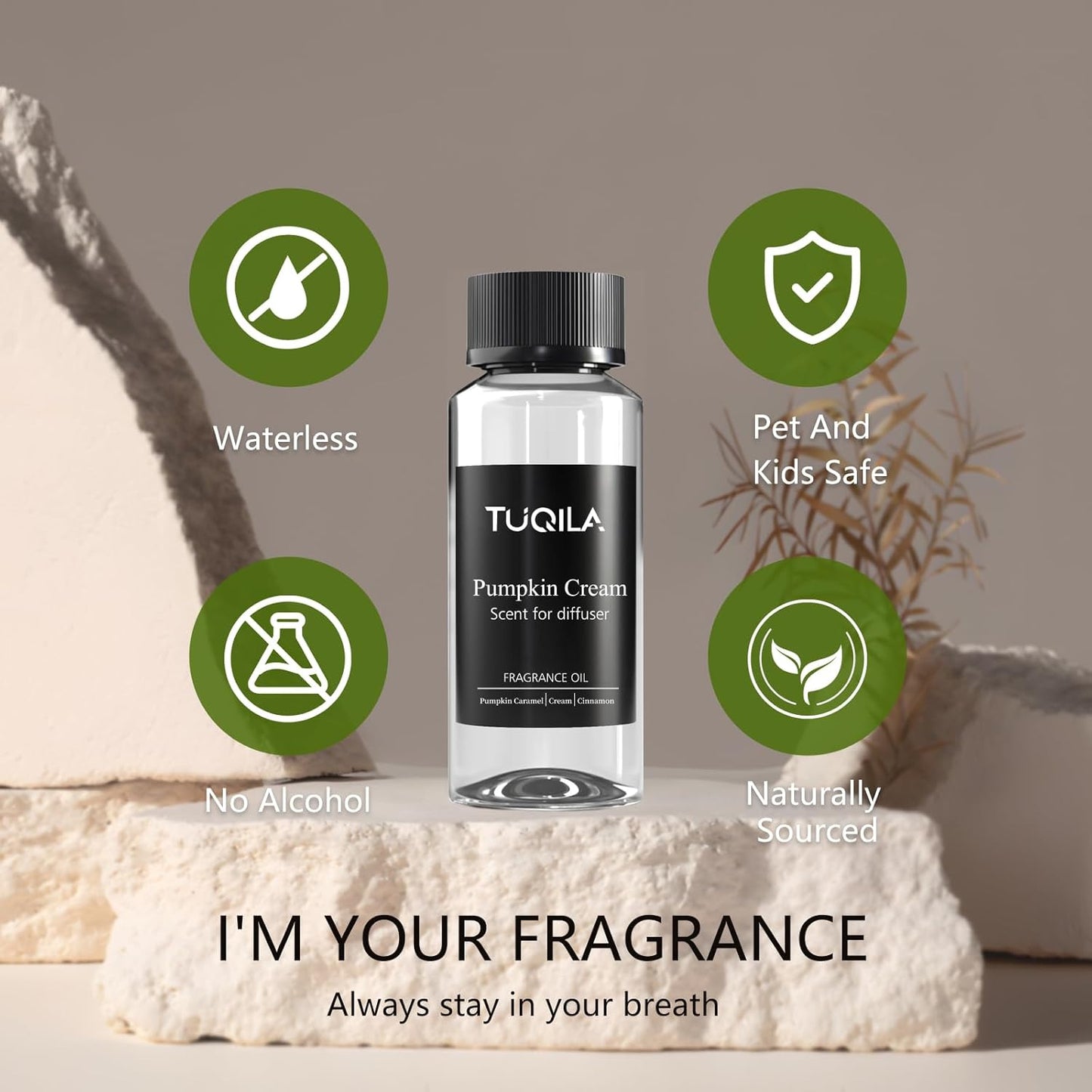 Waterless Diffuser Oil Pumpkin Cream, Essential Scent Oil Usage Cold Air Waterless Diffuser, Luxury Air Scents Oils & Home Fragrance - Bottle120 ML, Natural Flavour