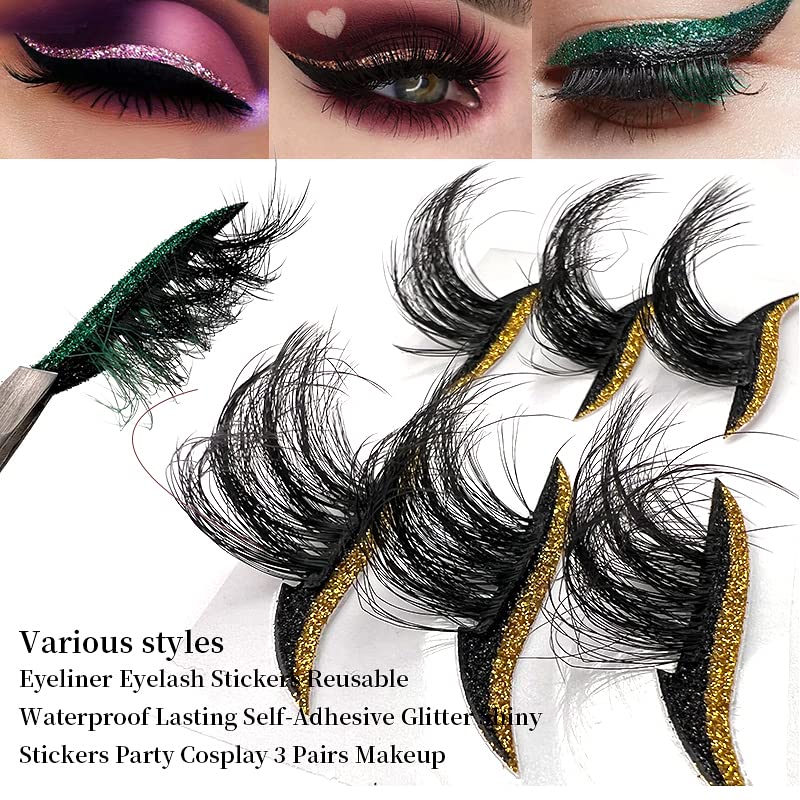 HBZGTLAD 3 in1 color eyeline Press On Nail with Eyelash Packing Boxes Set Package Pink White DIY Lashes and Nail Suit Box 1set… (SET-52)