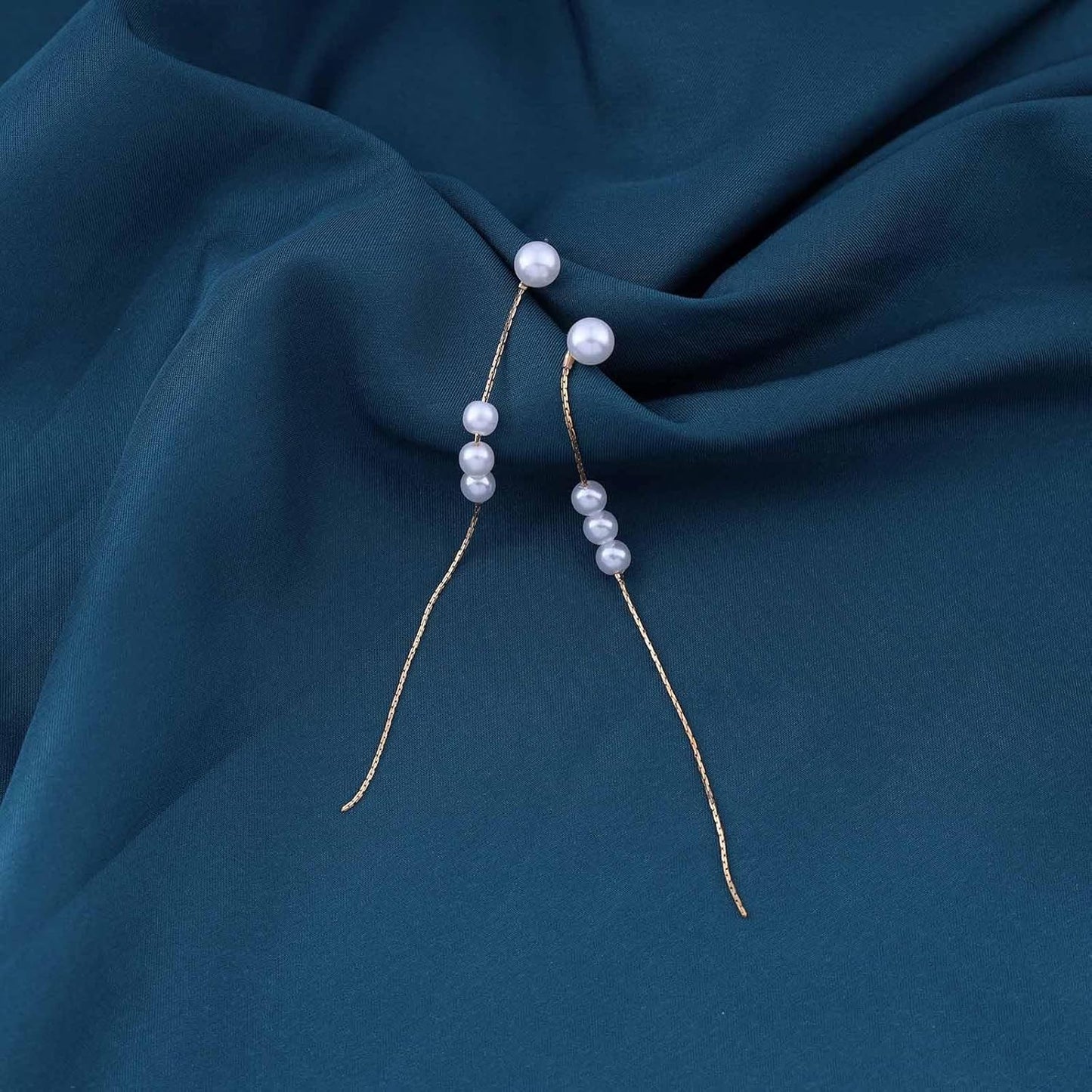 Vintage Pearl Dangle Earrings Long tassel pearl earrings Gold Pearl Chain Earrings Pearl Wedding Drop Earrings Jewelry for Women