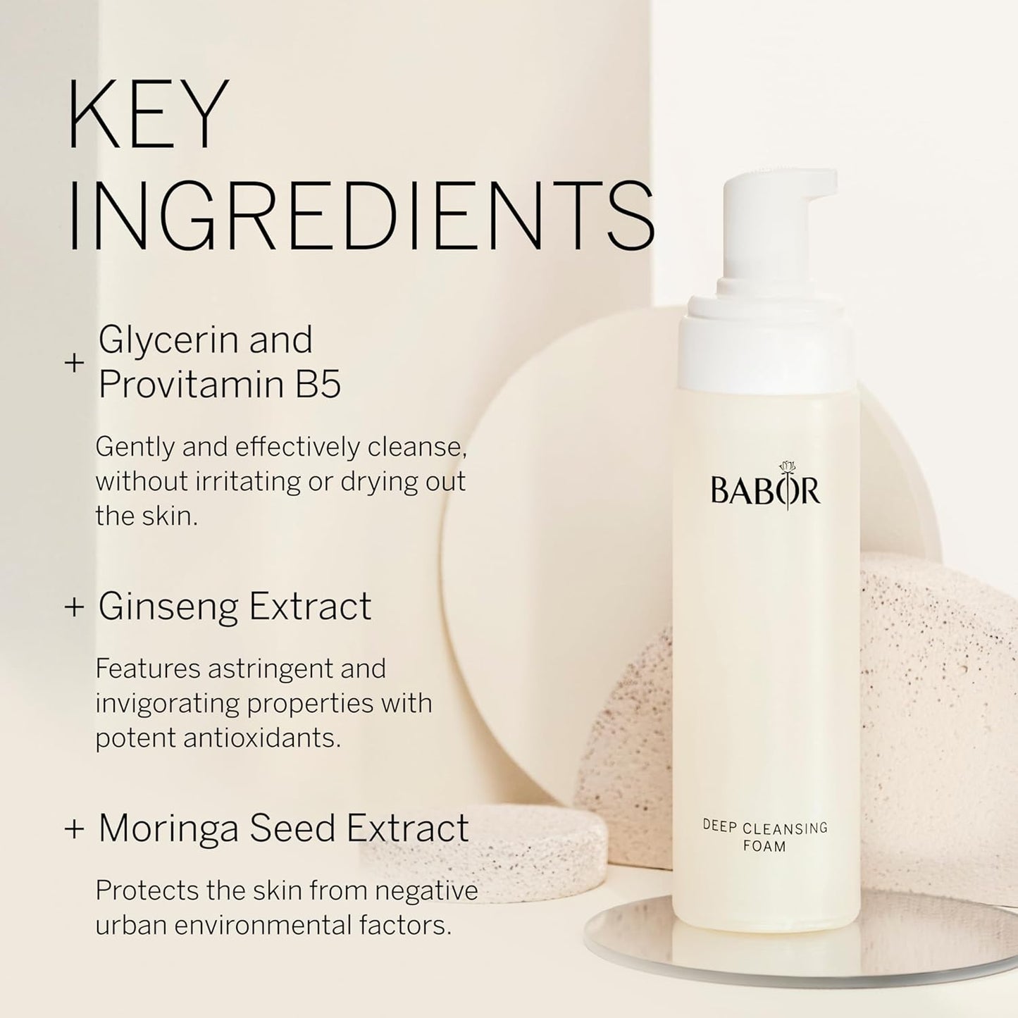 BABOR Deep Cleansing Foam, Gentle Facial Wash Removes Impurities While Balancing Moisture, Hydrating Cleanser Infused with Glycerin, Leaves Skin Soft & Radiant, 6.7 oz