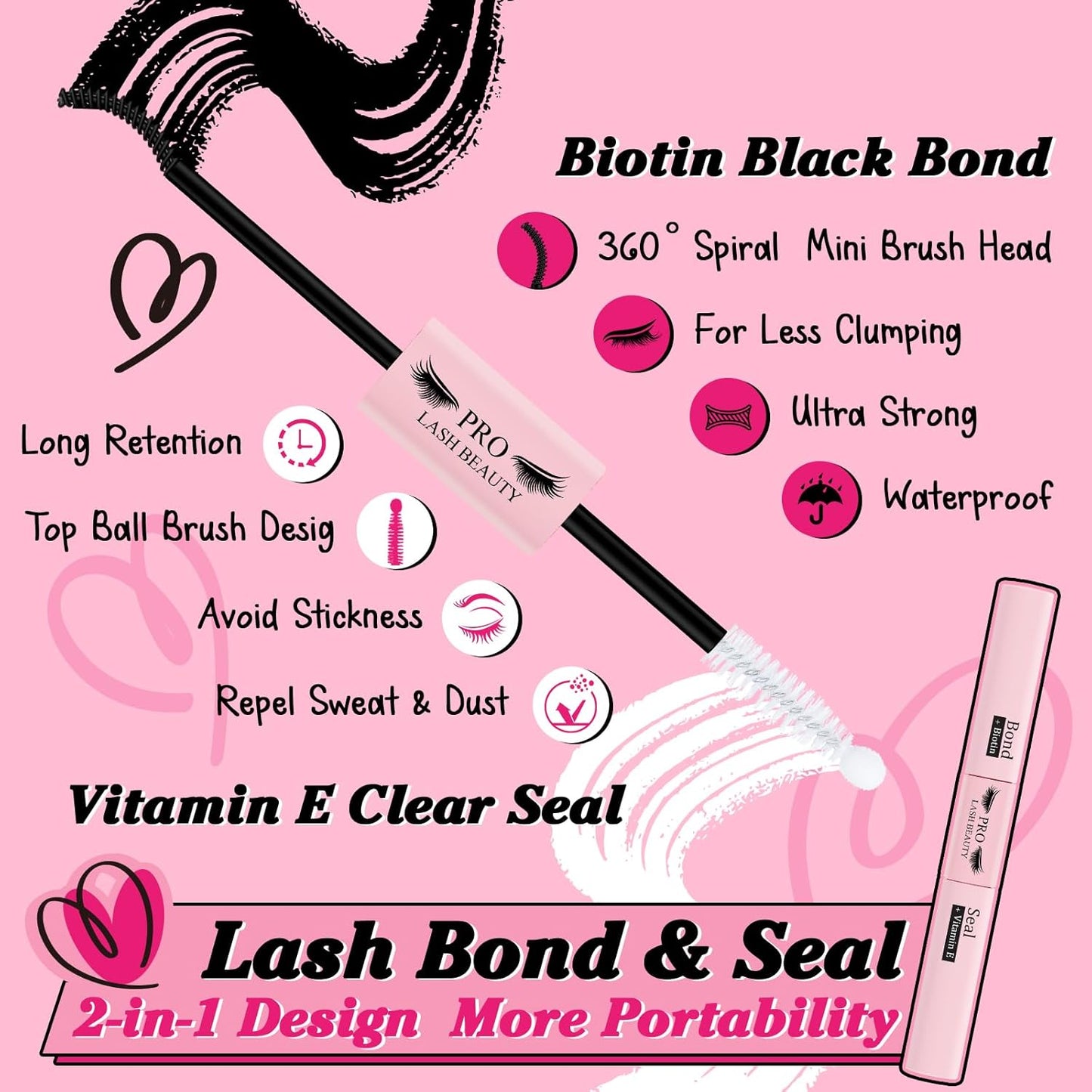 Lash Clusters Kit 280pcs Eyelash Clusters D Curl Eyelash Extension Kit Individual Lashes with Lash Bond and Seal Lash Remover Lash Applicator Easy to Apply at Home(50D-9-16mix Kit)