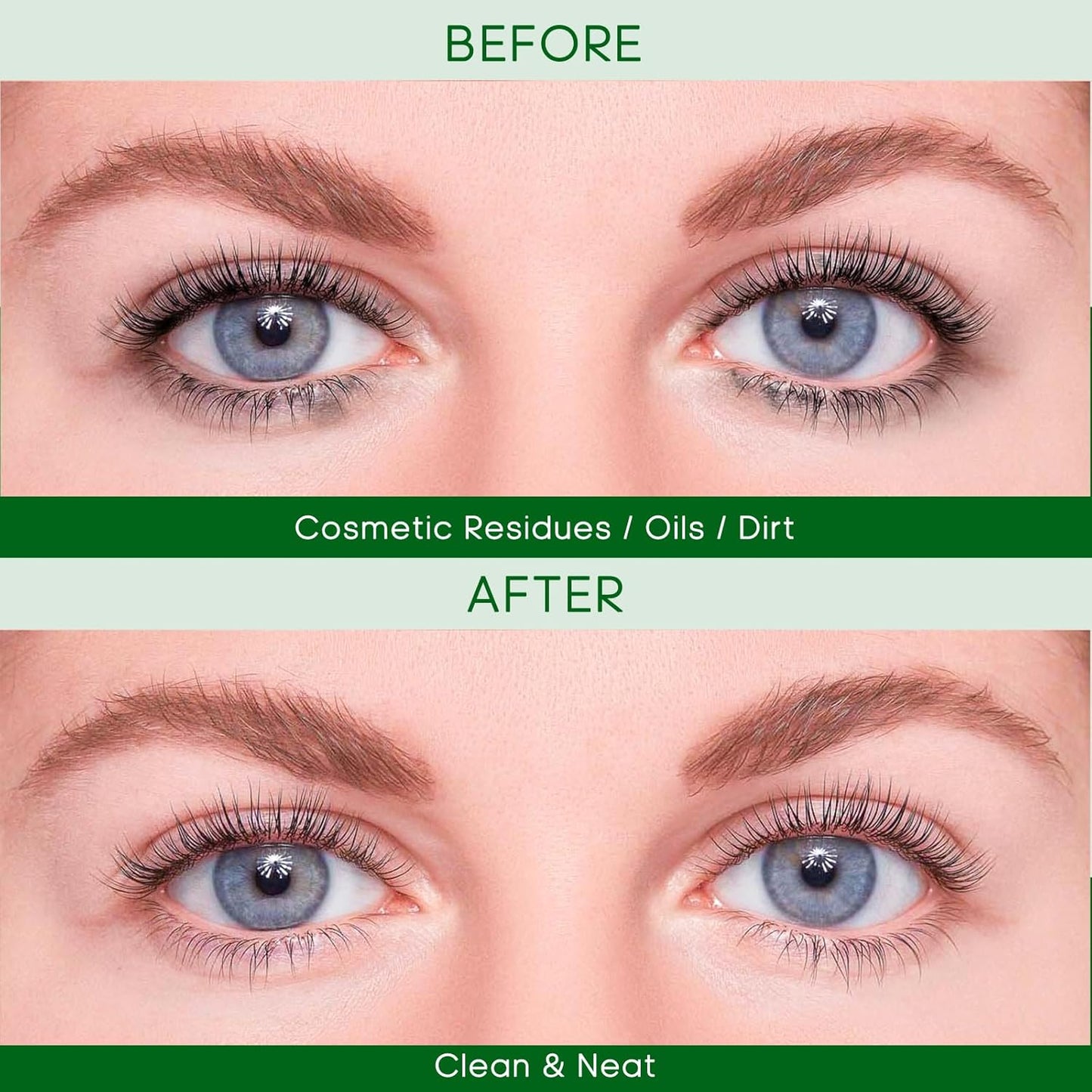 Buqikma Lash Shampoo Kit - Eyelash Extension Cleanser for Extensions 60ML with Rechargeable Handheld Lash Fan Dryer Mascara Brush Rinse Bottle Makeup Cleansing Foam for Lash Care