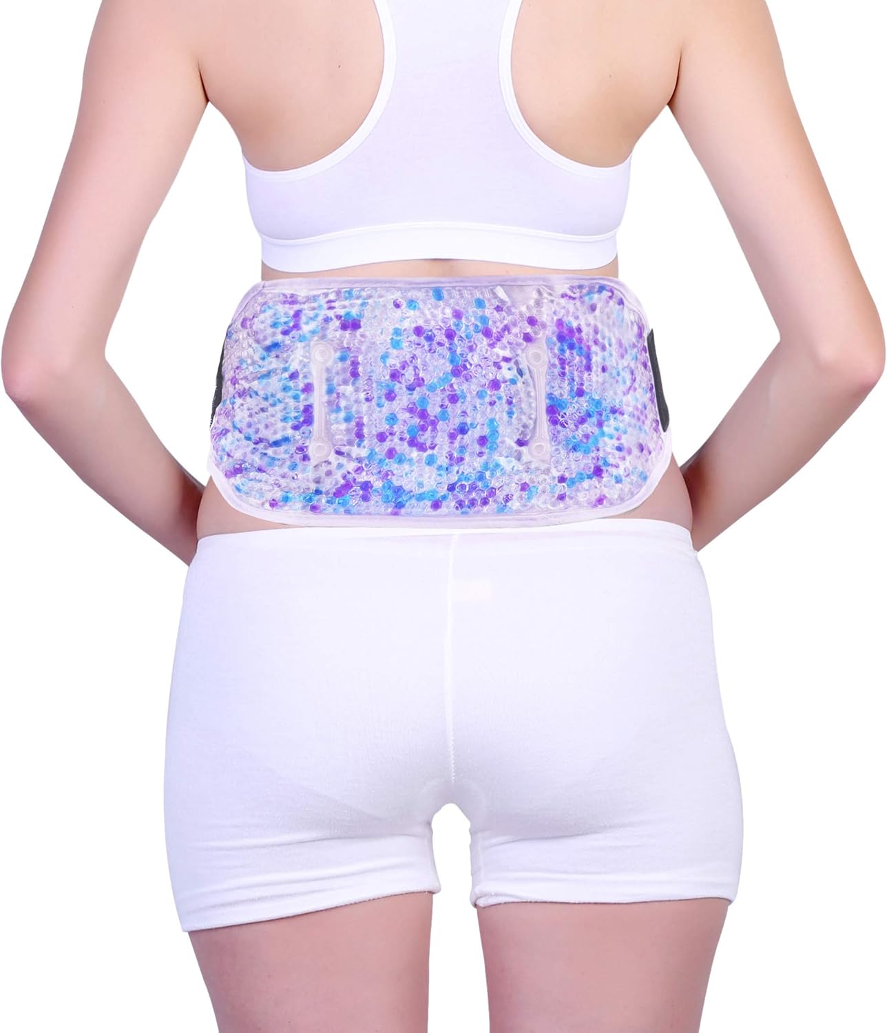 Premium Hot Cold Gel Bead Ice Packs by FOMI Care | 2 Pack | Cool Compress for Lower Back, Shoulder, Knee, Bicep, Stomach | Coccyx, Sciatica, Tailbone Pain Relief | Flexible, Reusable Heating Pad