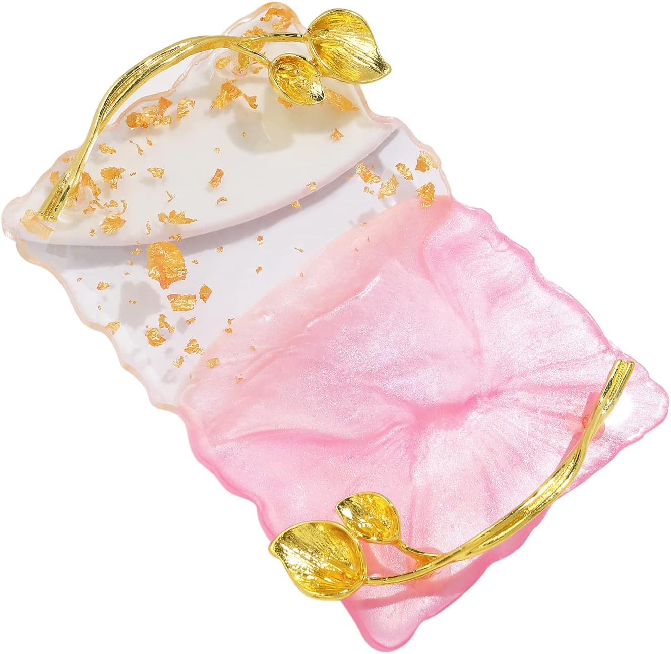 Resin Nail Art Palette, Nail Art Painting Palettes with Nail Palette Stirring Rod Gold Edge Nail Holder Nail Art Display Board Fashion Delicate Nail Tool Accessories, Type 2