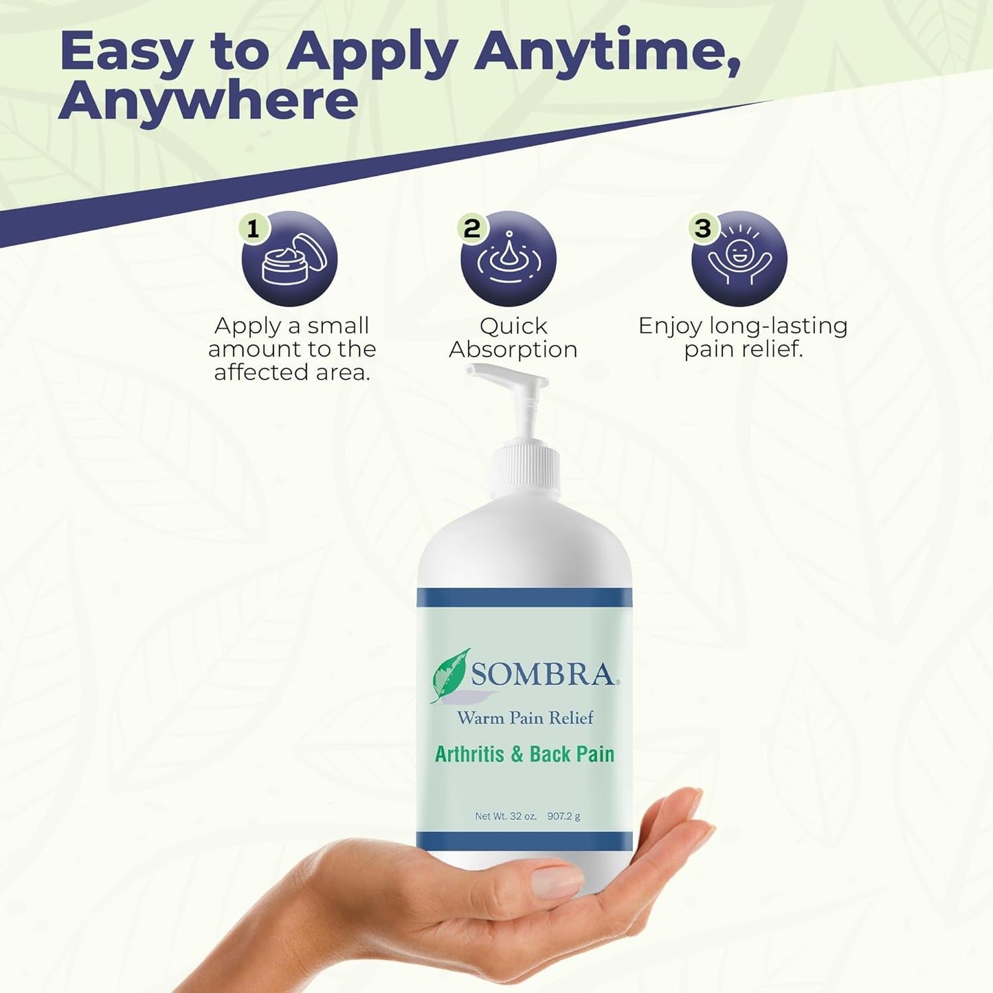 Sombra Warm Pain Relief Gel, Warm Relief for Arthritis and Chronic Pain Pre-Workout Muscle Rub Vegan Formula Free of Artificial Fragrances, Dyes, NSAIDs, Wax, Petroleum, Alcohol, 32oz Pump