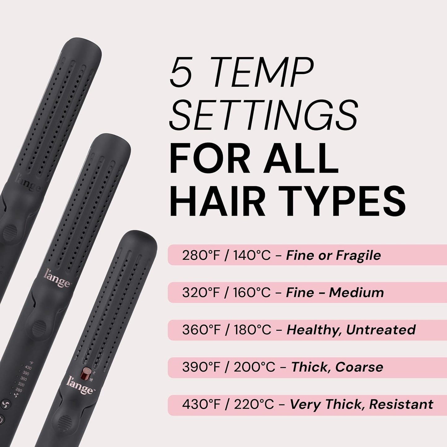 L'ANGE HAIR Le Duo Grande 360° Airflow Styler | 2-in-1 Curling Wand & Titanium Flat Iron Professional Hair Straightener and Curler with Cooling Air Vents to Lock in Style | Adjustable Temp (Black)