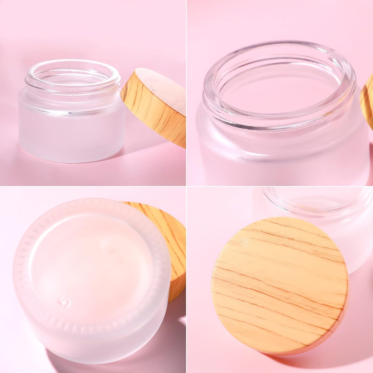 8PCS 10MLGlass Cosmetic Containers with lids，Round Frosted Glass Jars with Leakproof lids,Small Empty Glass Sample Jars for Makeup Lip Scrub Balm Lotions Sample Eye Creams DIY (8 PACK 10ML)